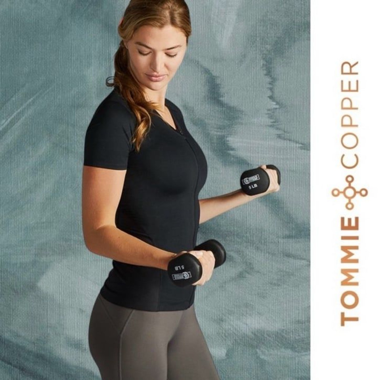 Tommie Copper Full Back Support Zip Shirt Women’s Short Sleeve Black Large