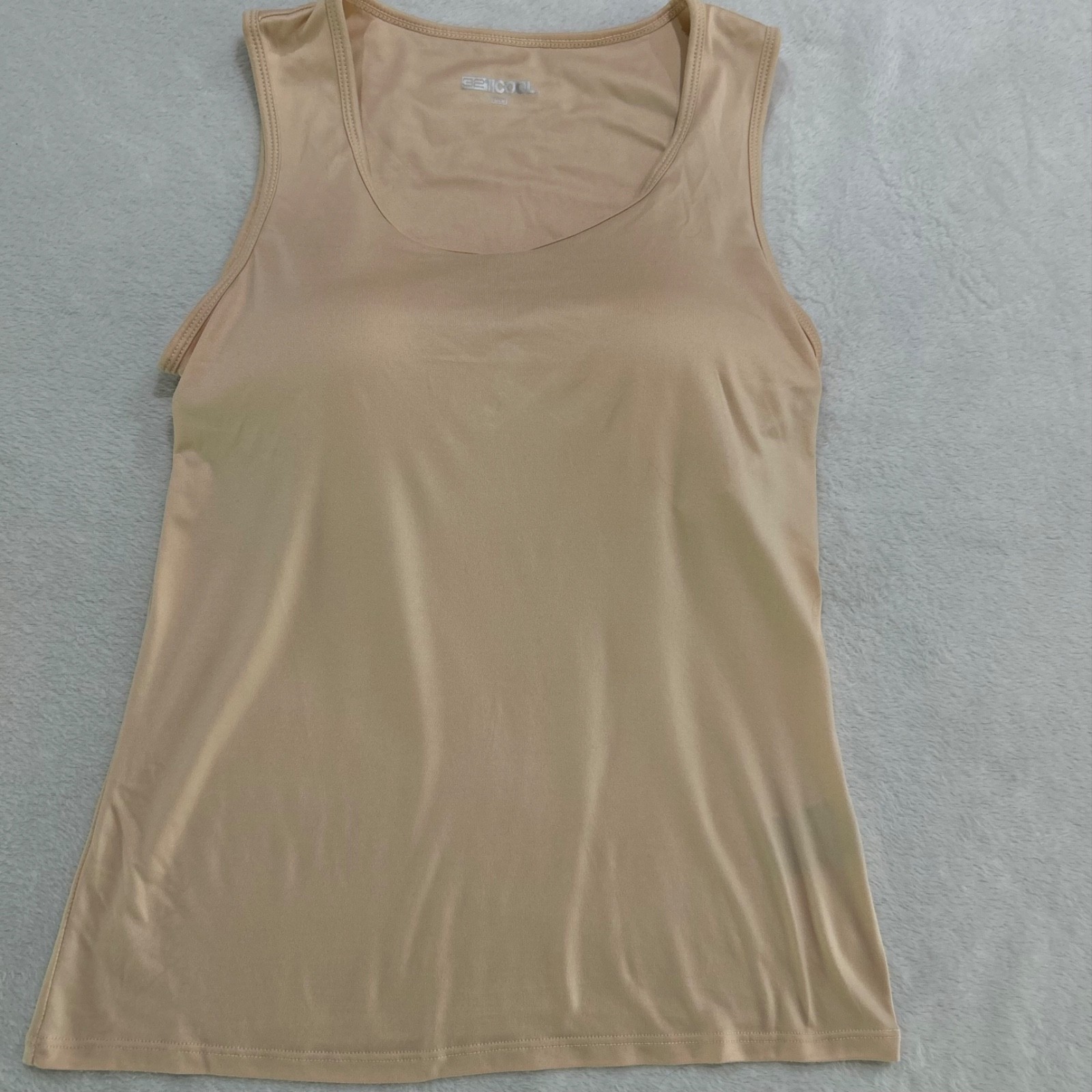 32 Degrees Cool Women’s Tank Top With Built In Bra Beige/Tan Size Small