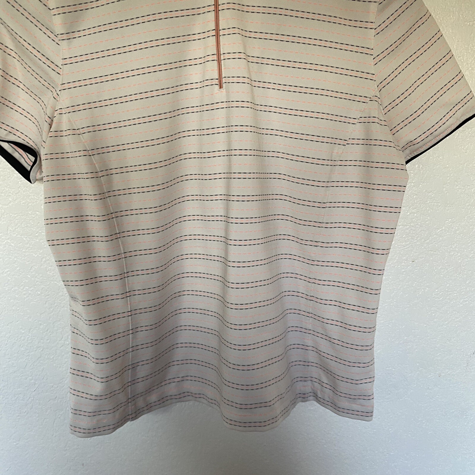 Tail Tech Performance Womens Multicolor Short Sleeve 1/4 Zip Activewear Top Sz L