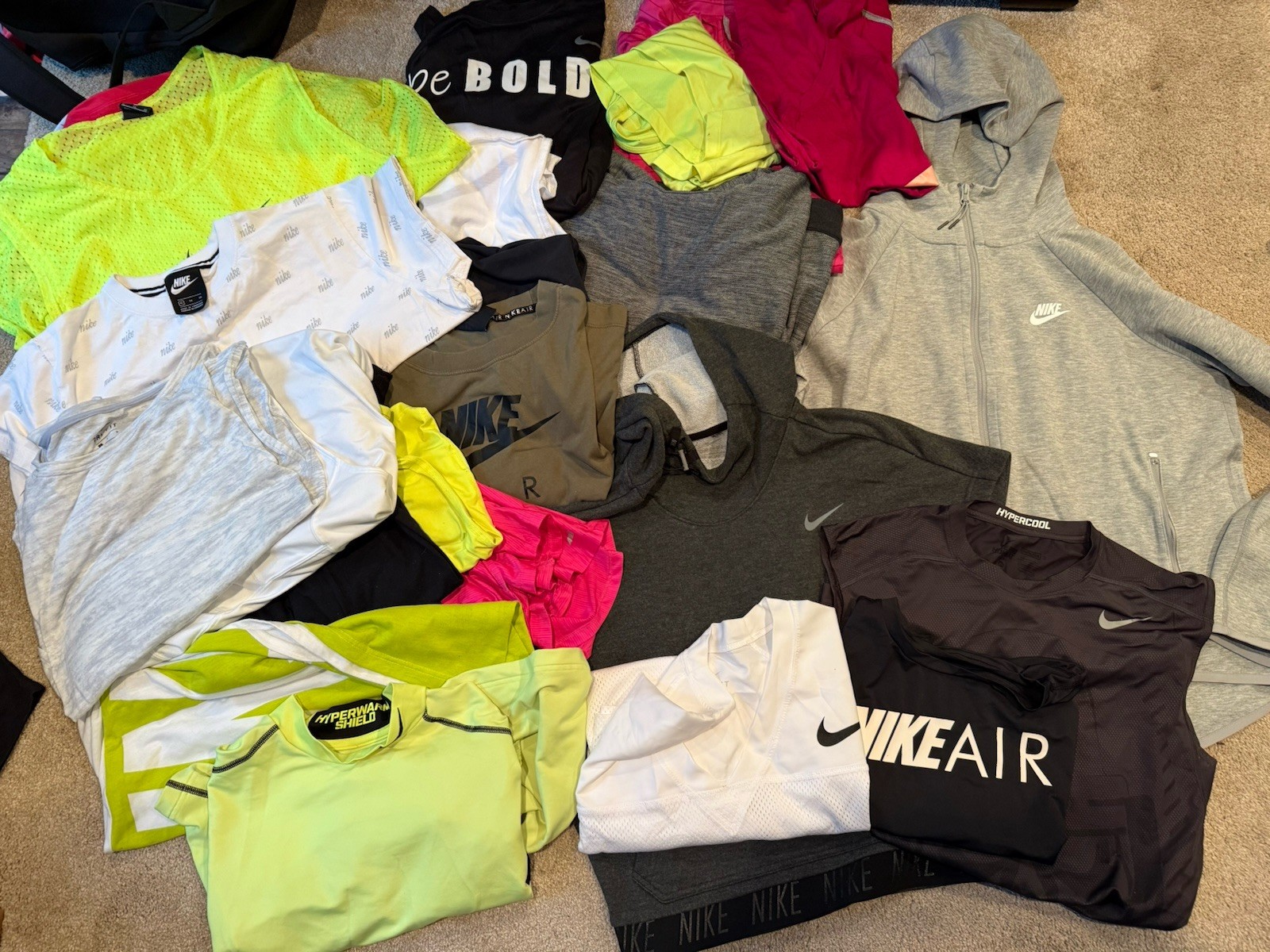 Nike Mixed Lot Womens Athlesure L/XL Tops Long Short Crop T Tank misc.