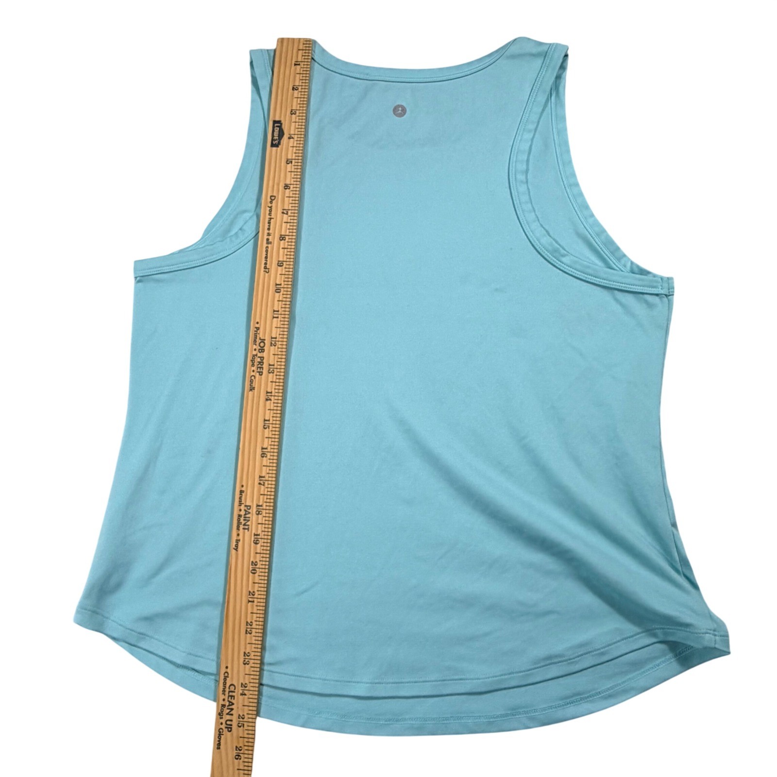 Danskin Womens Turquoise Blue Activewear Tank Top Curved Hem Large 1590498 EUC