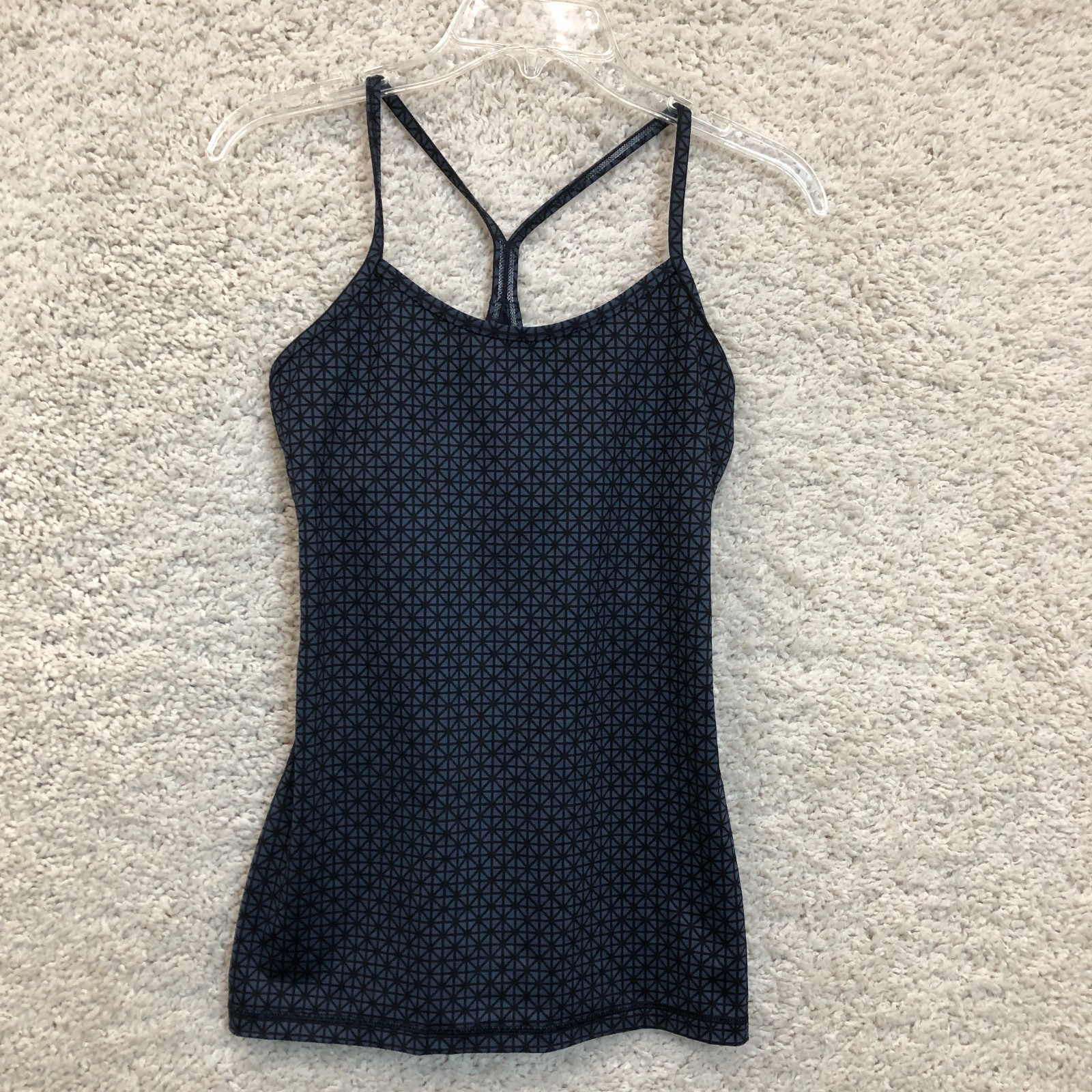 Lululemon Tank Top Shirt 6 Adult Blue Power Y Luon Cami Abstract Pullover Womens