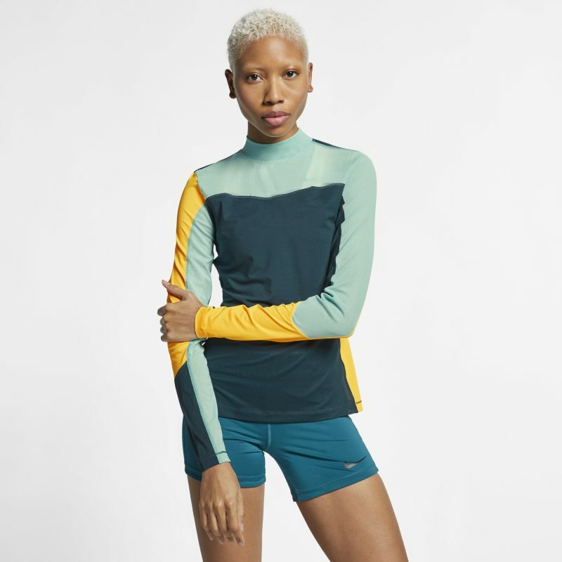 NIKE PRO HYPERCOOL TRAINING MESH SLIM FIT LONG SLEEVE TOP AR6699-304 WOMEN S