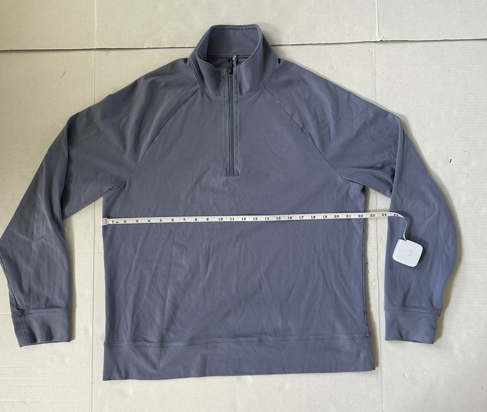 Lululemon Quarter Zip Pullover Long Sleeve Blue Size 44 X 26.5