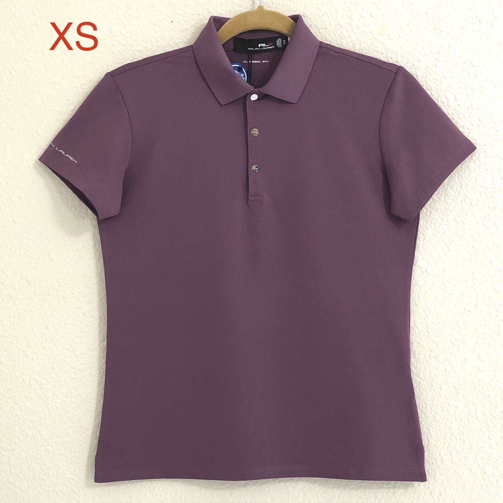 Womens RLX Ralph Lauren Classic Fit Golf Polo Shirt XS Purple Mauve Short Sleeve