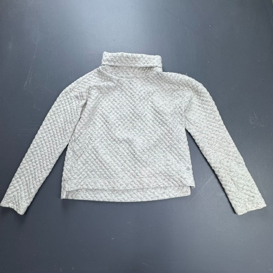 Apana Textured Cowl Neck Pullover Women’s Small White Long Sleeve Athleisure