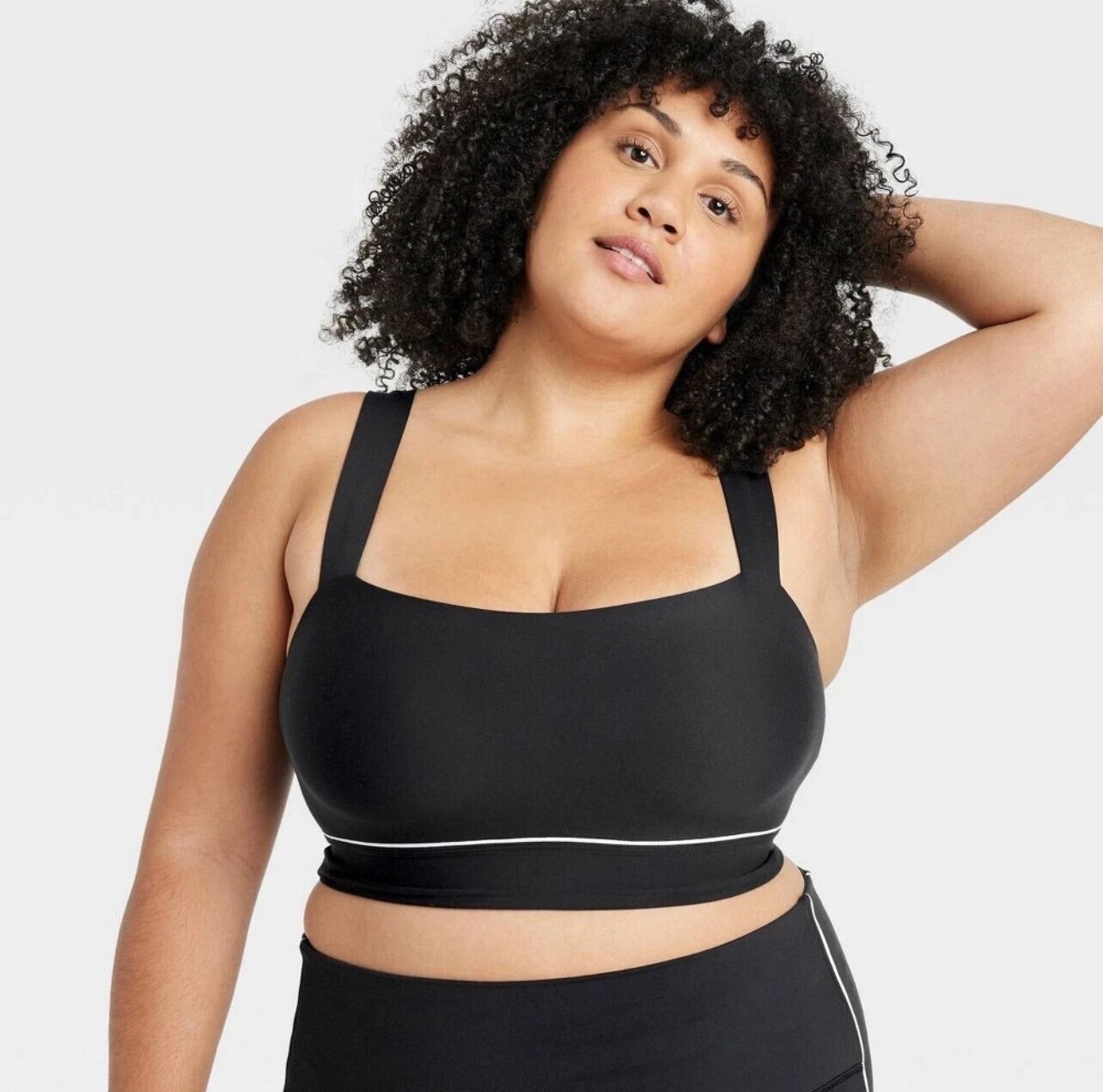 All in Motion Black white piping Everyday Soft Sports Bra Tank – XXL – N1