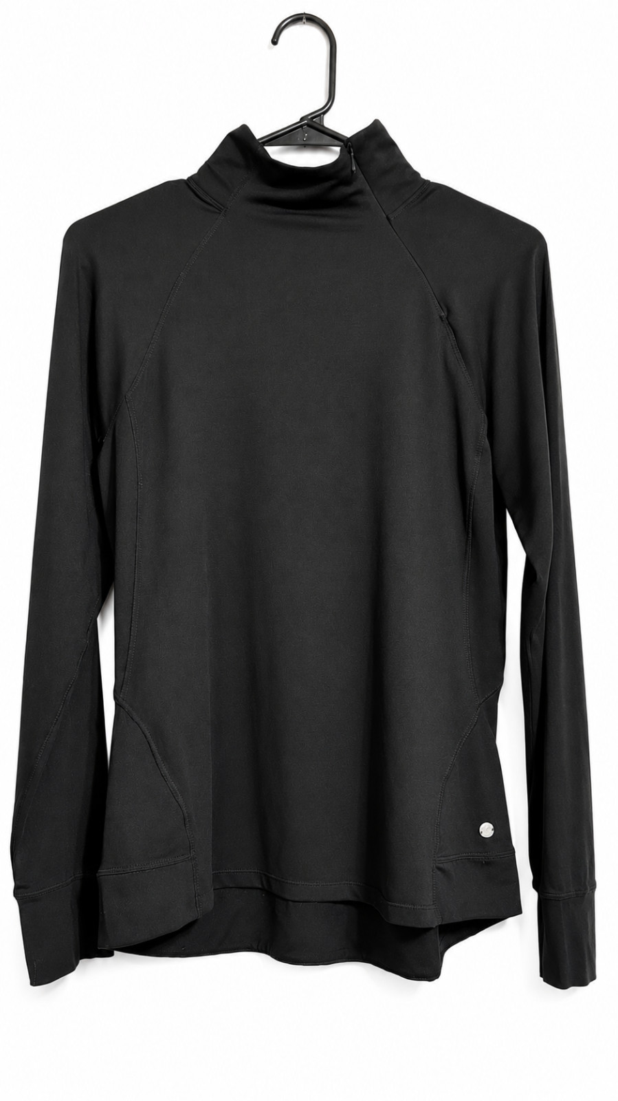 Apana Women’s Medium Black Mock Neck Quarter Zip Performance Active Pullover