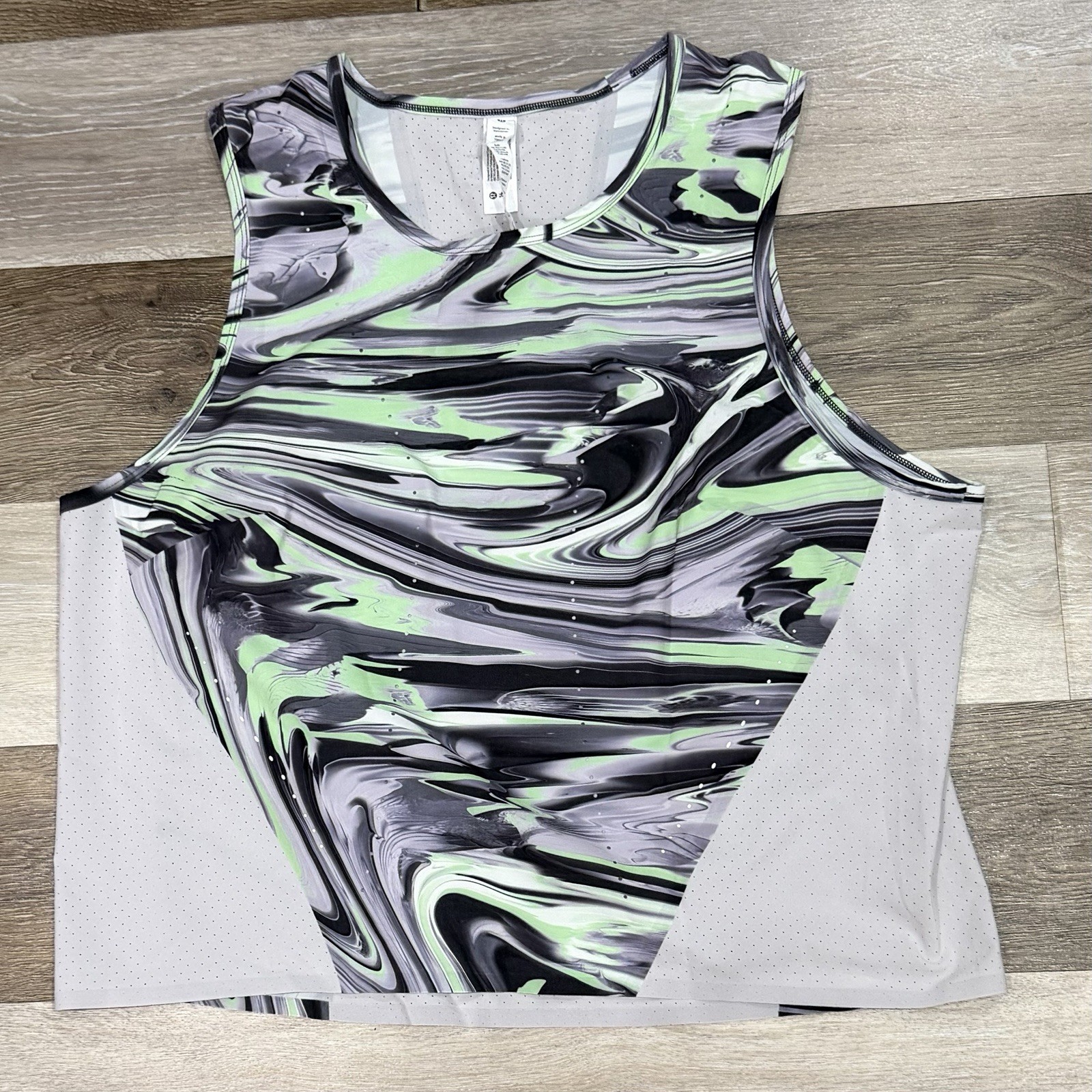 Lululemon Swift Ventilated Running Tank Top Sz 14/XL Paint Glide Warped EUC