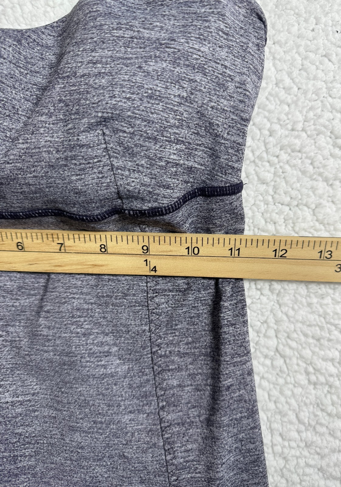 Lululemon Active Strength Tank Double Strap Padded Built in Bra Size 4 Gray Navy