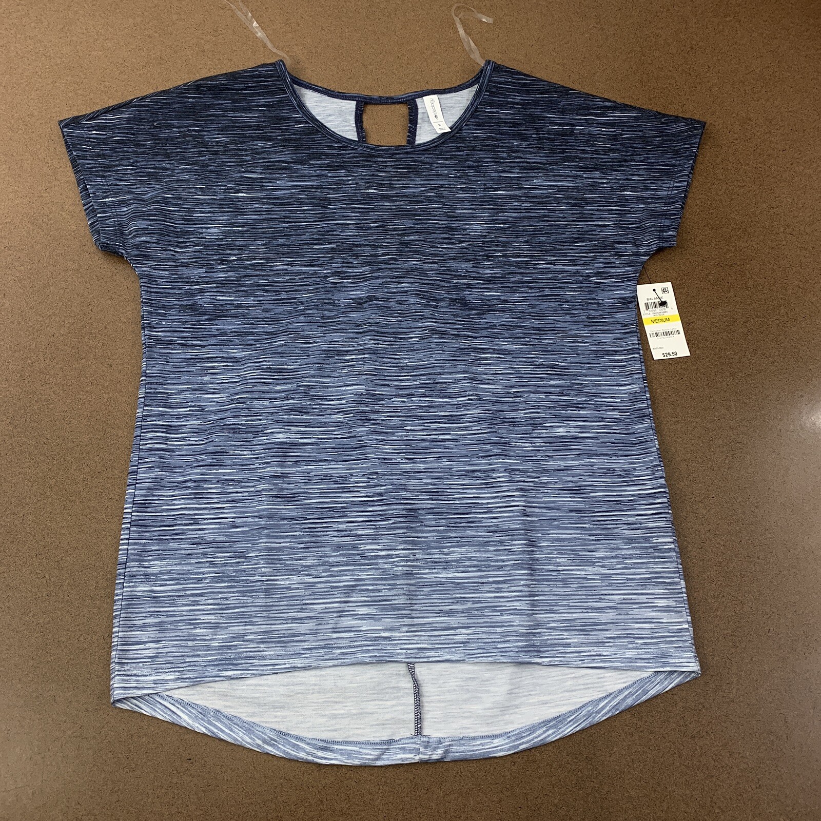 Ideology Women’s Size Medium Blue Ombre Athletic Short Sleeve T-Shirt NWT