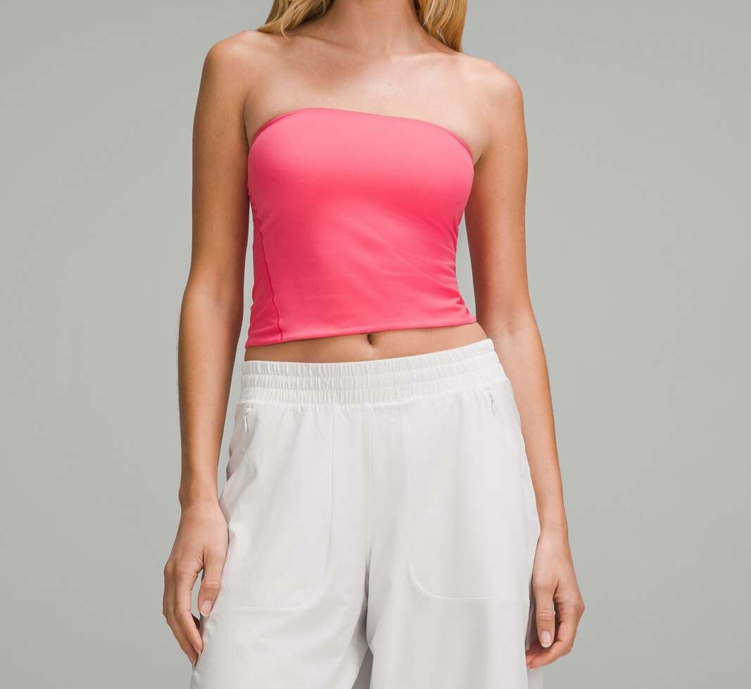 Lululemon Wundermost Ultra-Soft Nulu Tube Top Glaze Pink Size XL. NWT