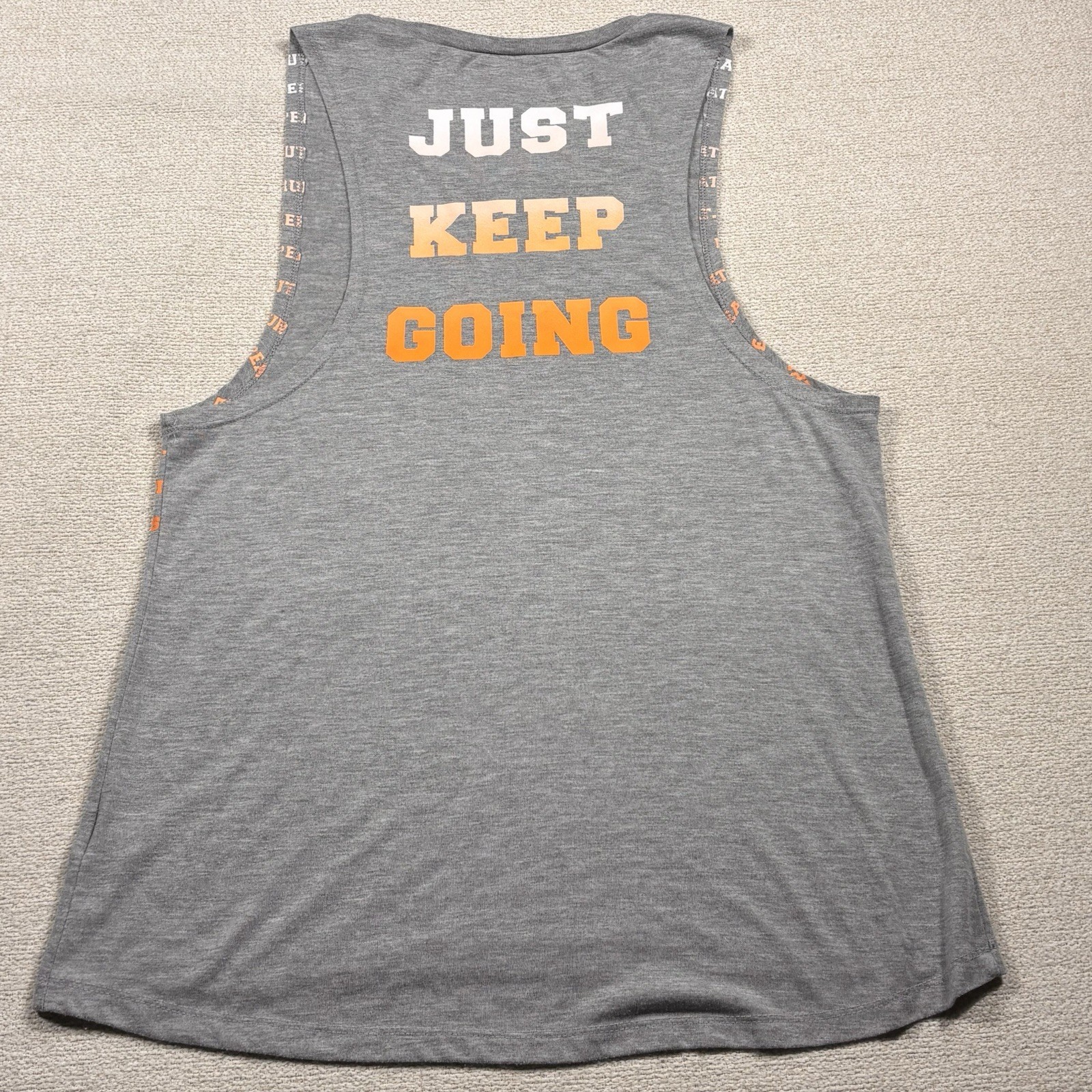 So Authentic American Heritage Athletic TankTop Women Large Gray Just Keep Going