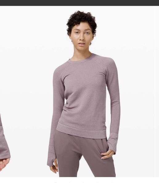 Lululemon Rest Less Pullover Textured Crew Bubble Dot Violet Purple Shirt Sz 4/6