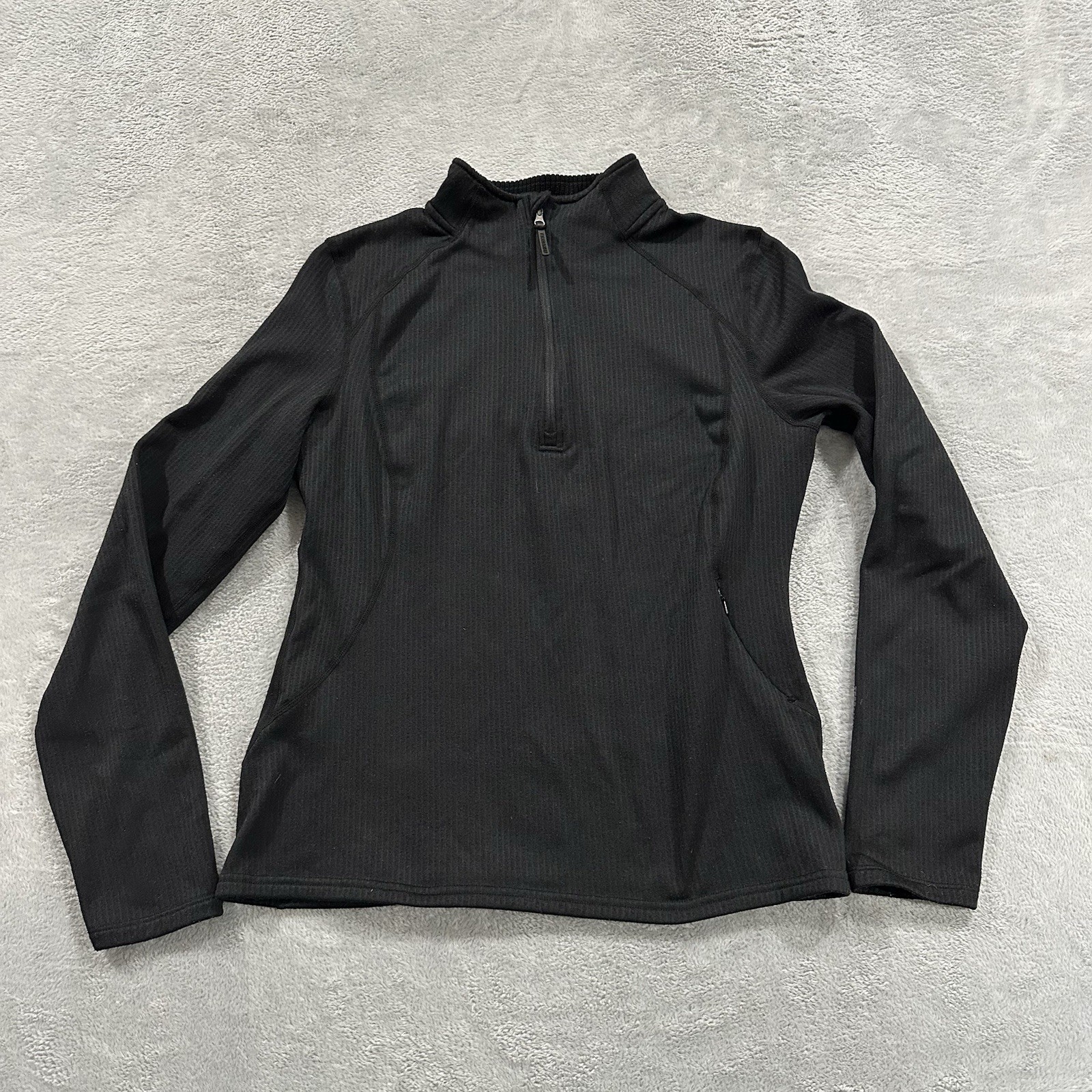 Terramar Climasenses 30 Long Sleeve 1/4 Zip Sweatshirt Size M Activewear Black