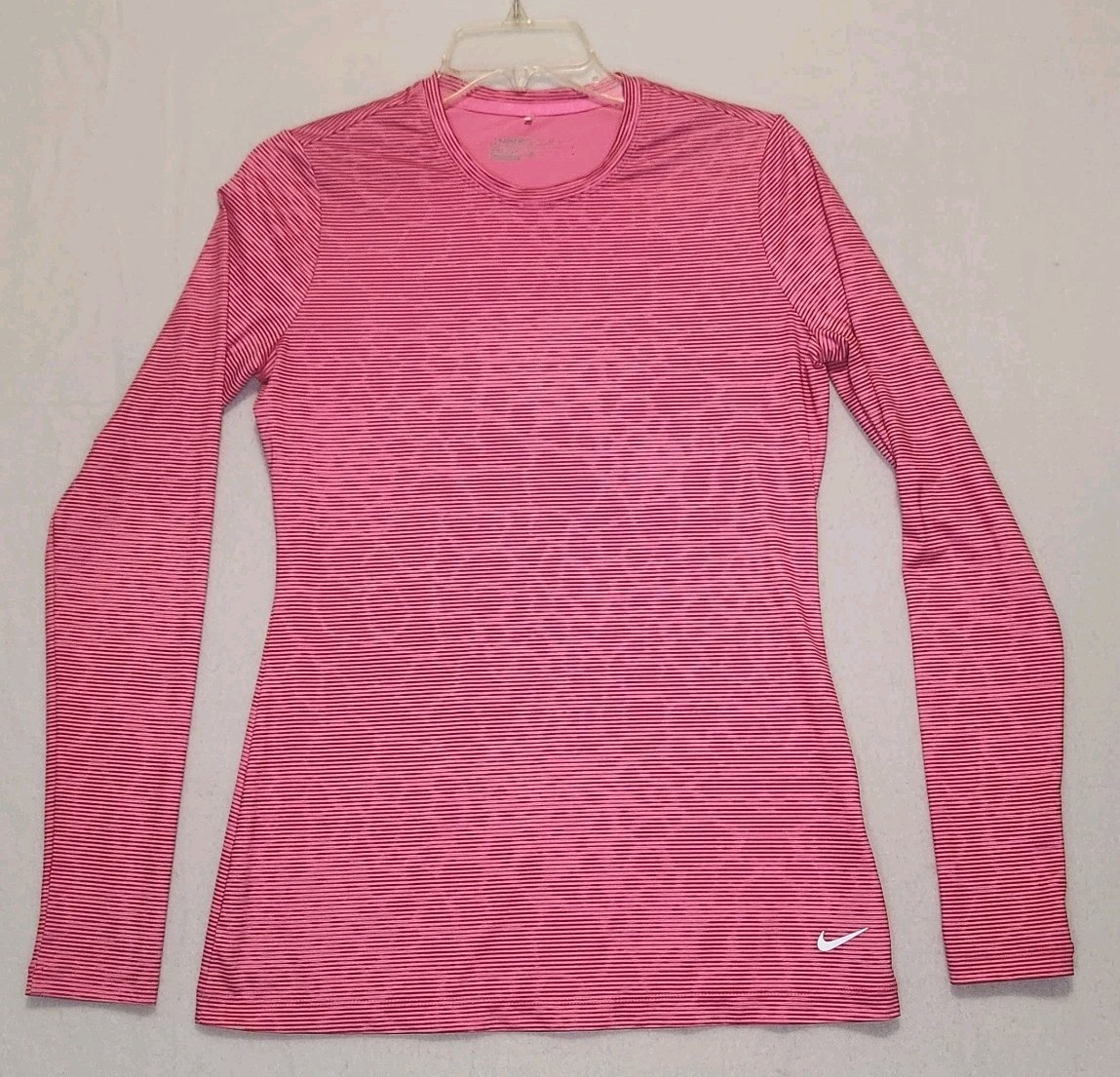 Nike Golf Dri Fit Medium Pullover Pink Striped Animal Print Athletic Layer