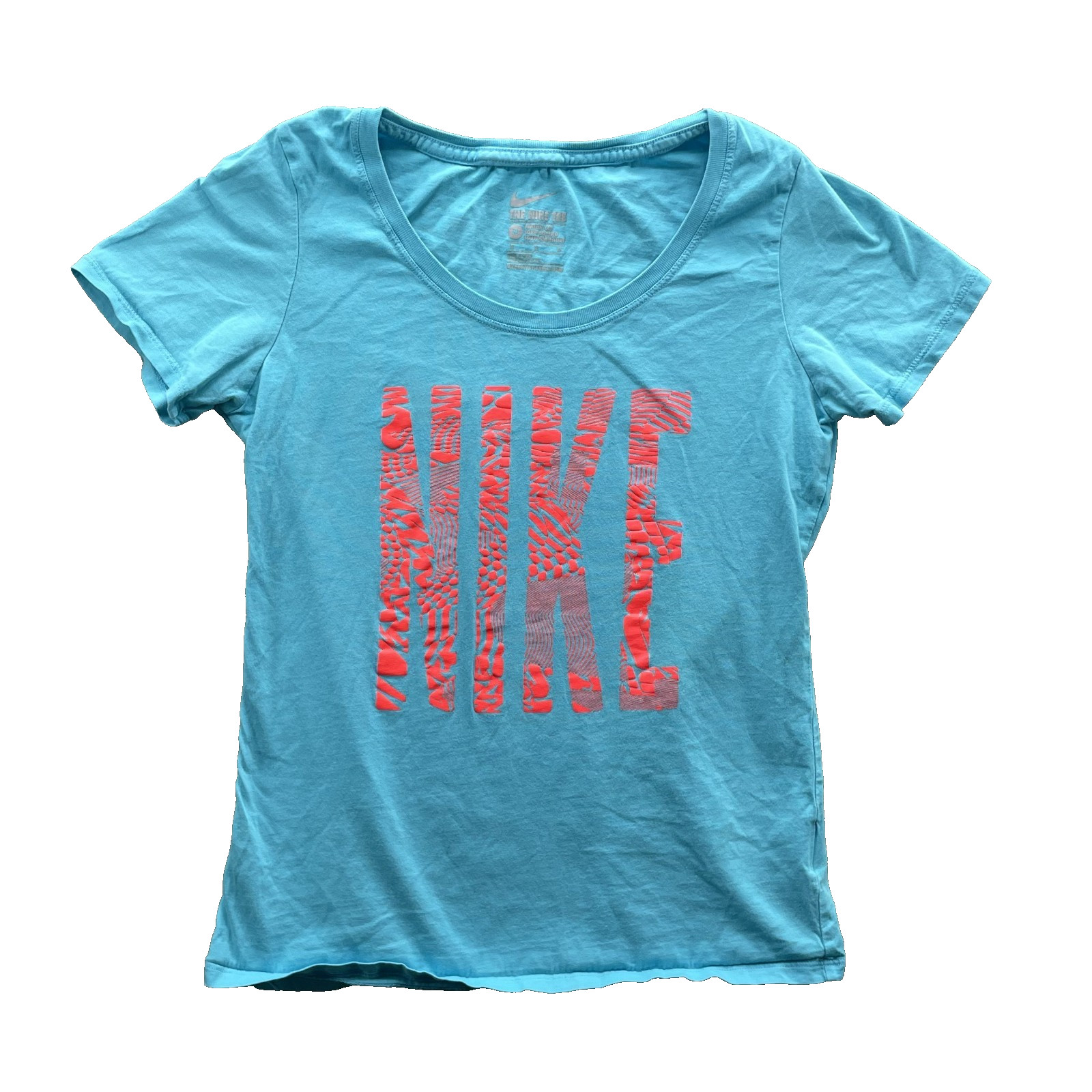 Nike T-Shirt Women Medium Blue Retro Preppy Y2K Boho Sportswear Academia Running