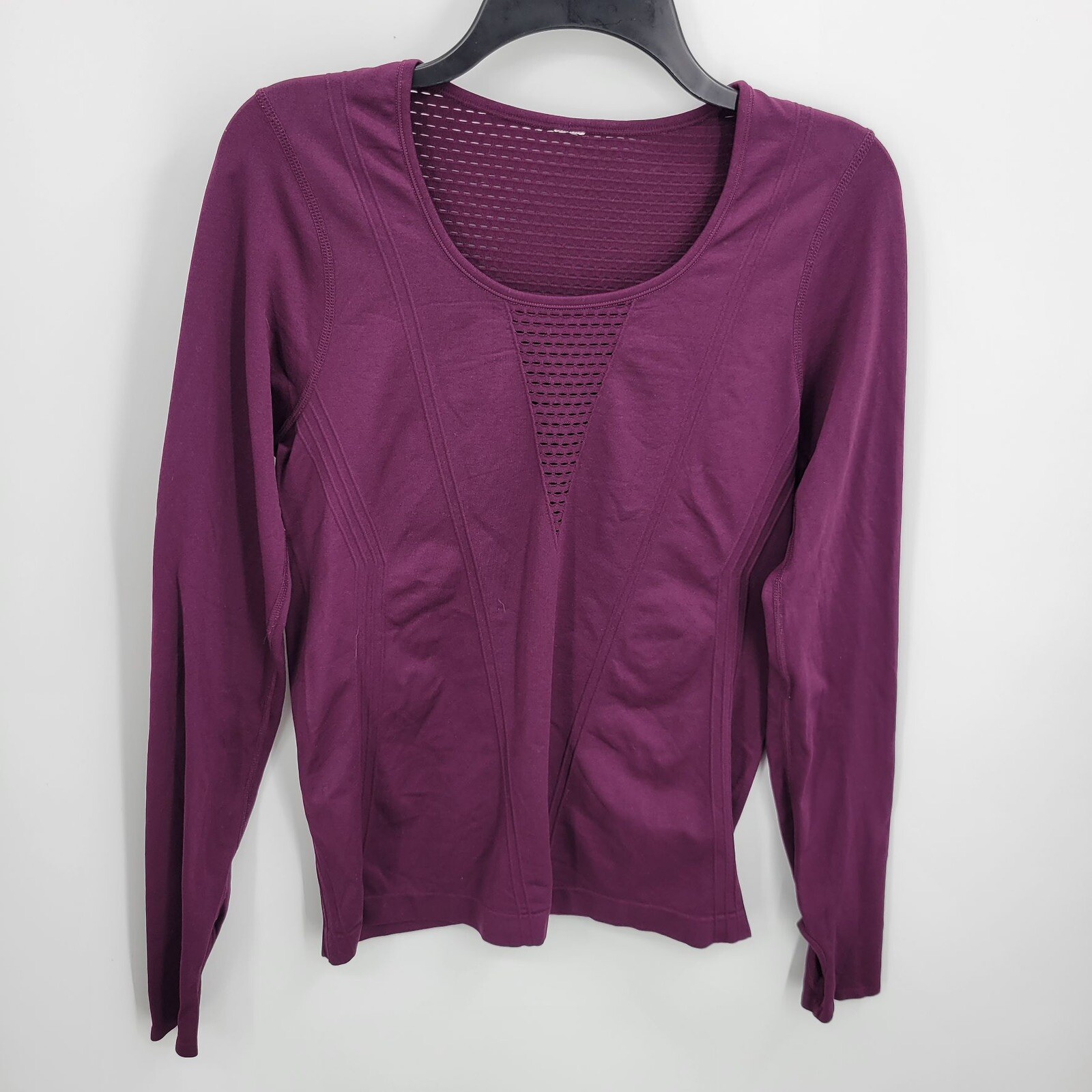 Fabletics Top Womens Small Maroon Compression Long Sleeve Activewear Bodycon