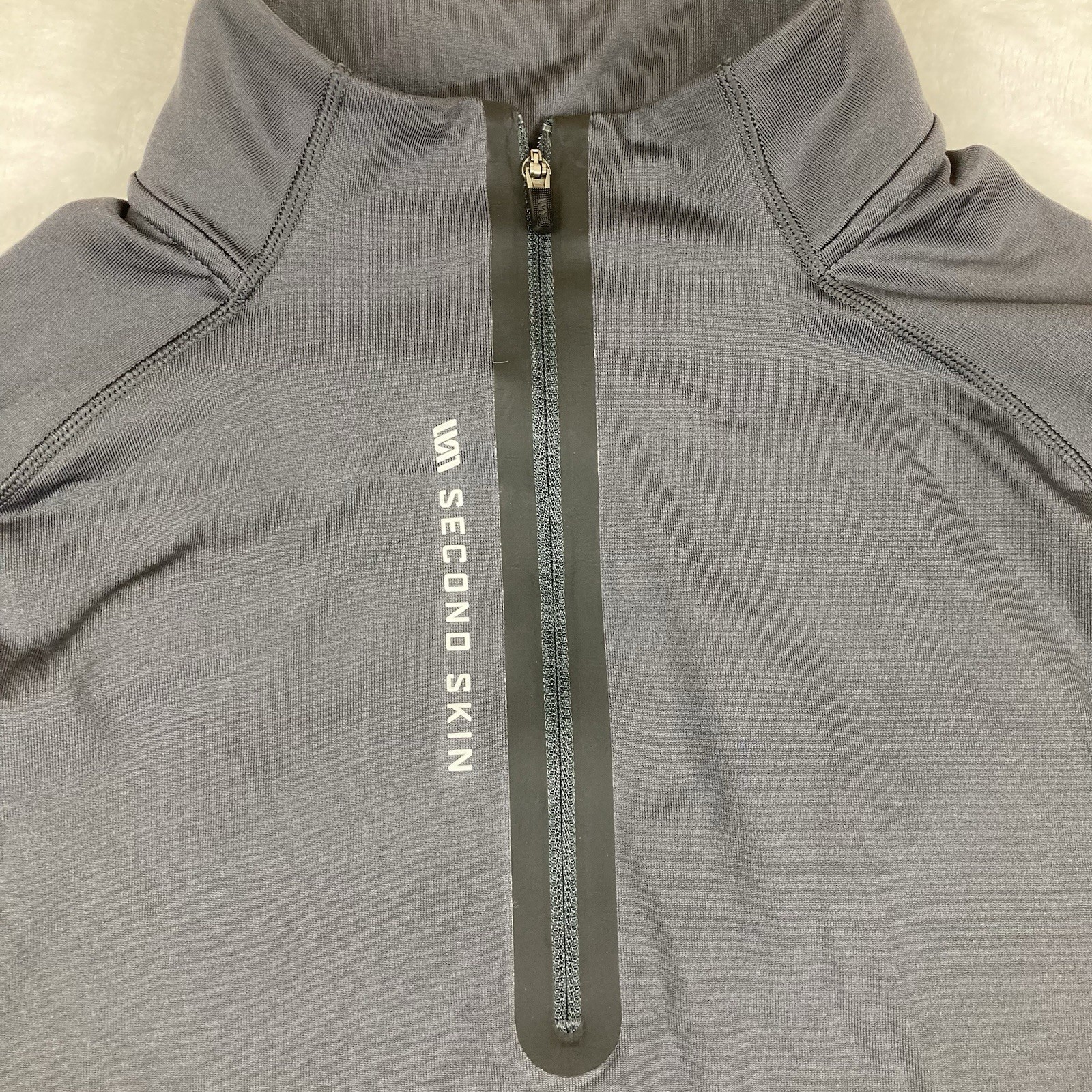 Second Skin Cold Weather Compression Shirt Women’s XL Gray 1/4 Zip Pullover Top