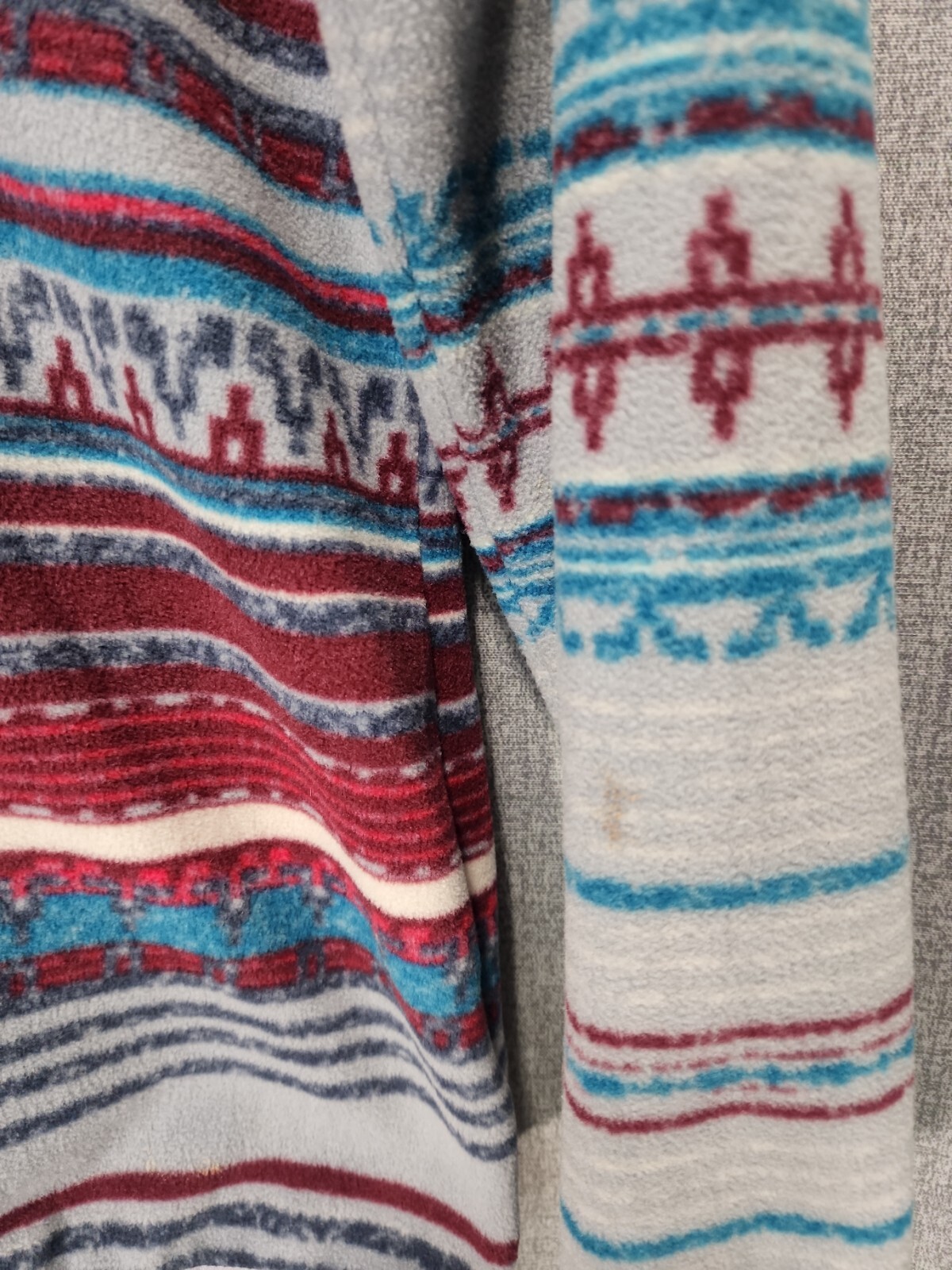 Columbia Mountain Side Fleece Pullover Large Zippered Pocket Aztec Womens B88