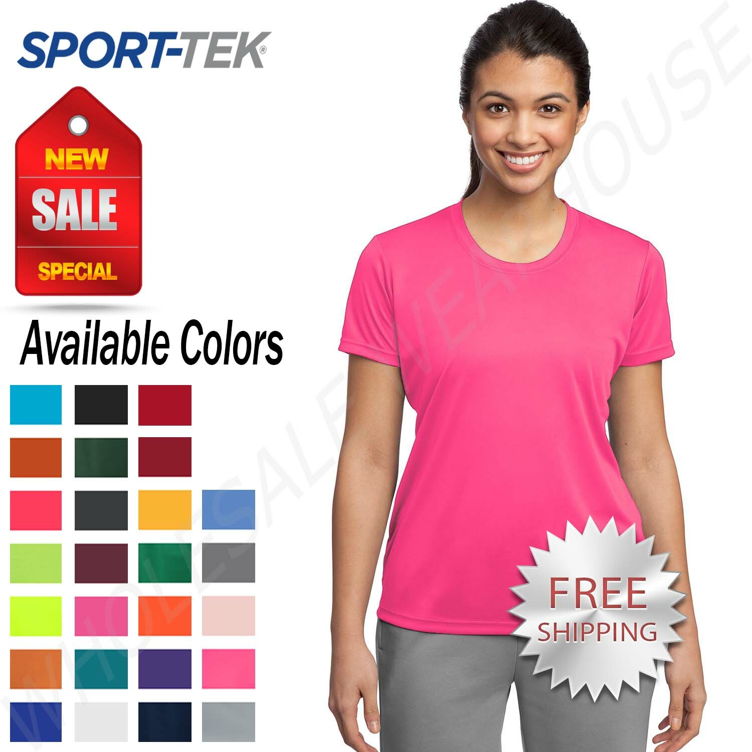 Sport-Tek Womens Dry Fit Workout PosiCharge Moisture Wicking T-Shirt M-LST350
