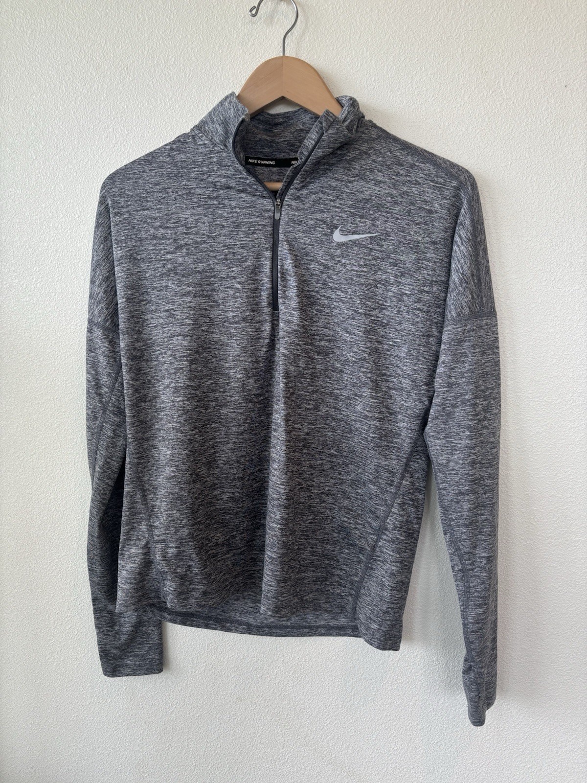 Nike Dri-Fit Element 1/2 Zip Pullover Womens Small Running L/S Shirt Gray