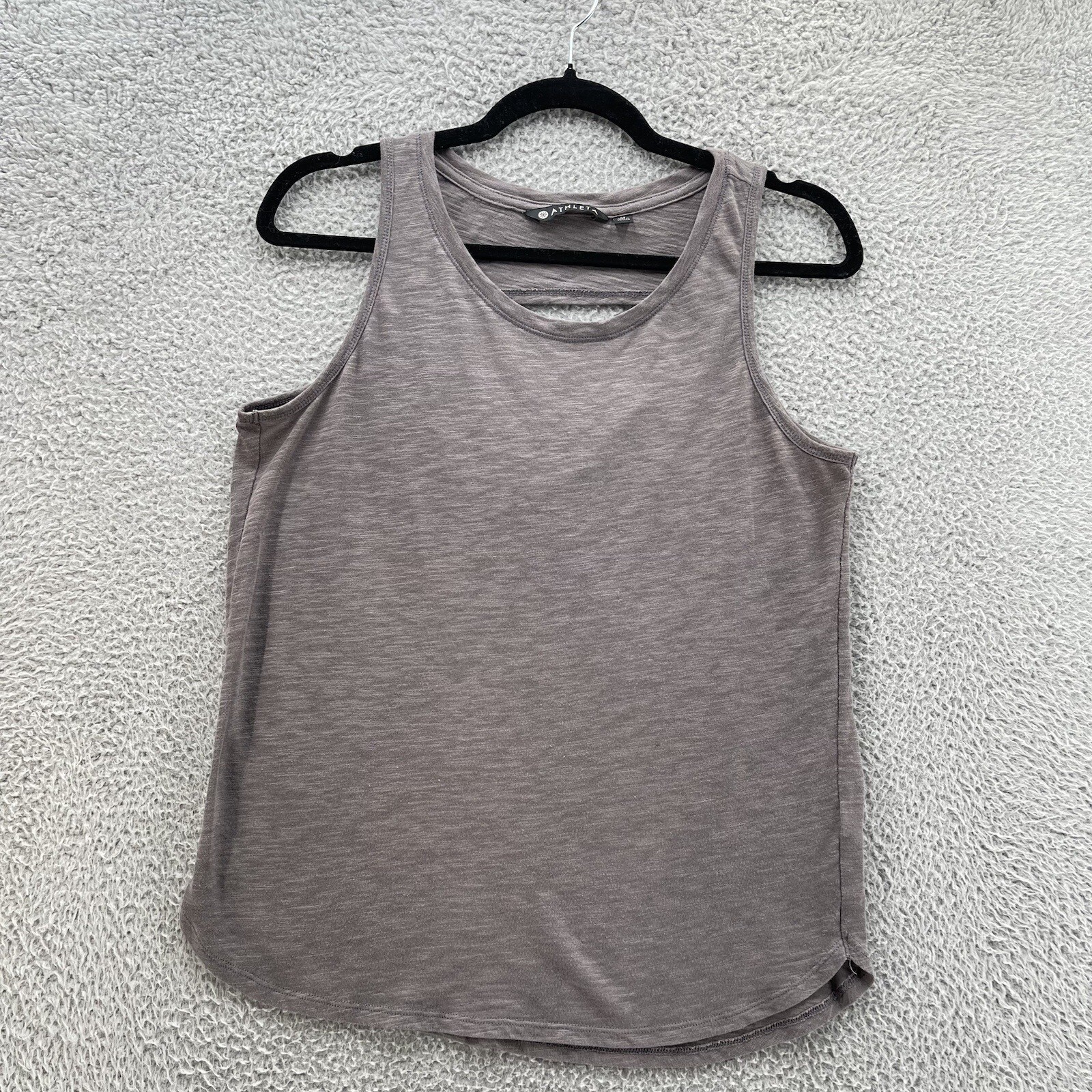 Athleta Organic Daily Cowl Tank Top Women Medium Brown Comfort Yoga Workwear Gym