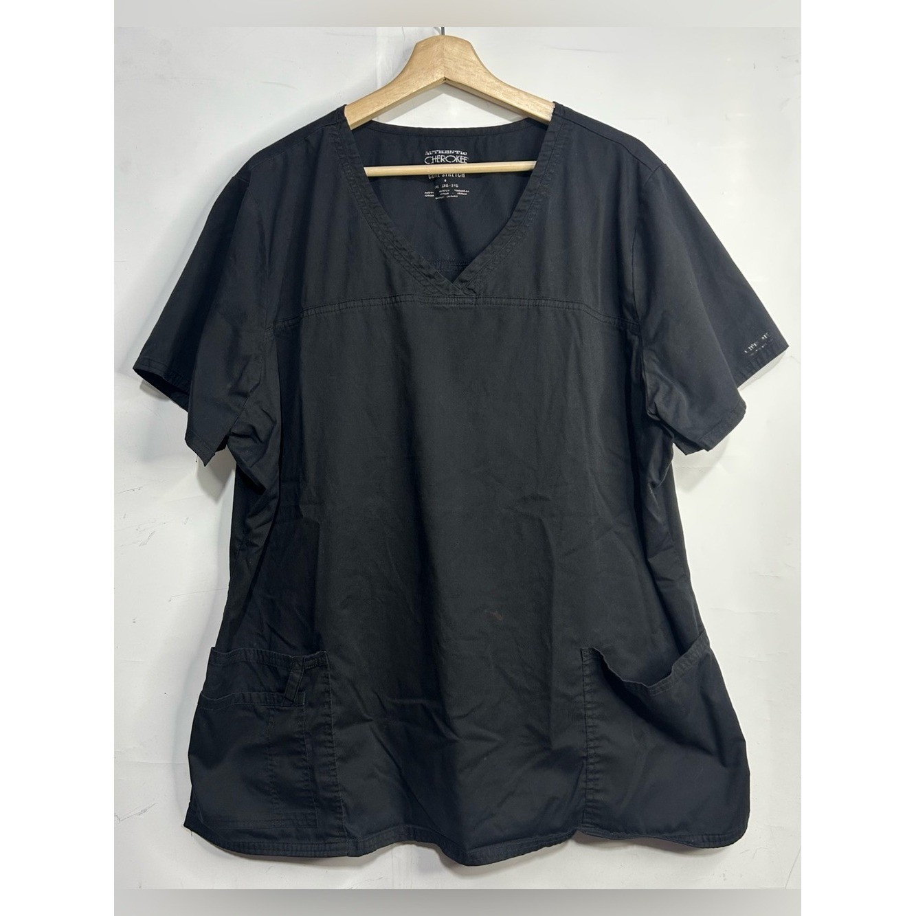 Authentic Cherokee Workwear Core Stretch Black Scrub Top 2XL