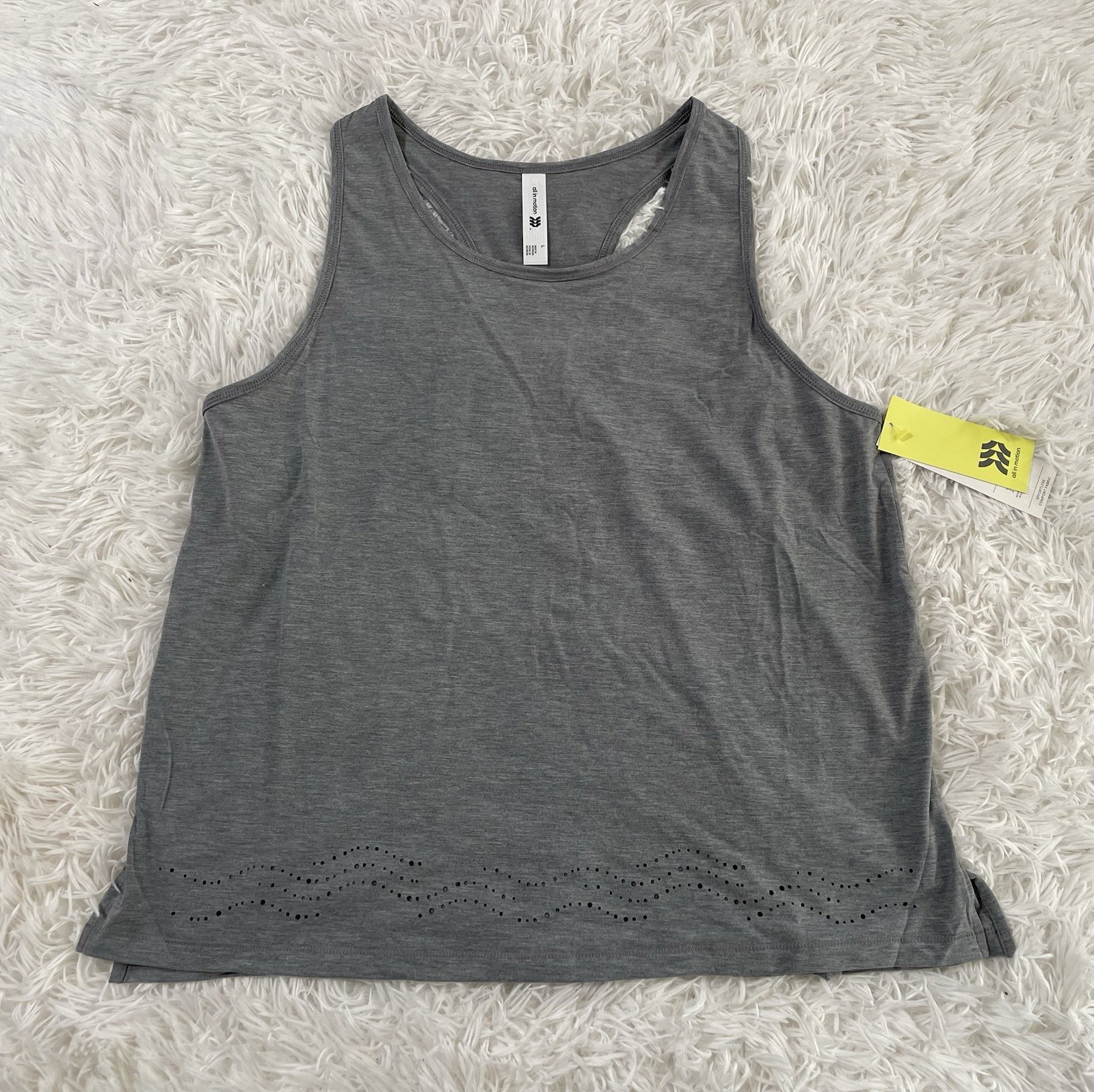 NEW All In Motion Activewear Athleisure Workout Gym Racerback Tank Top Gray XL