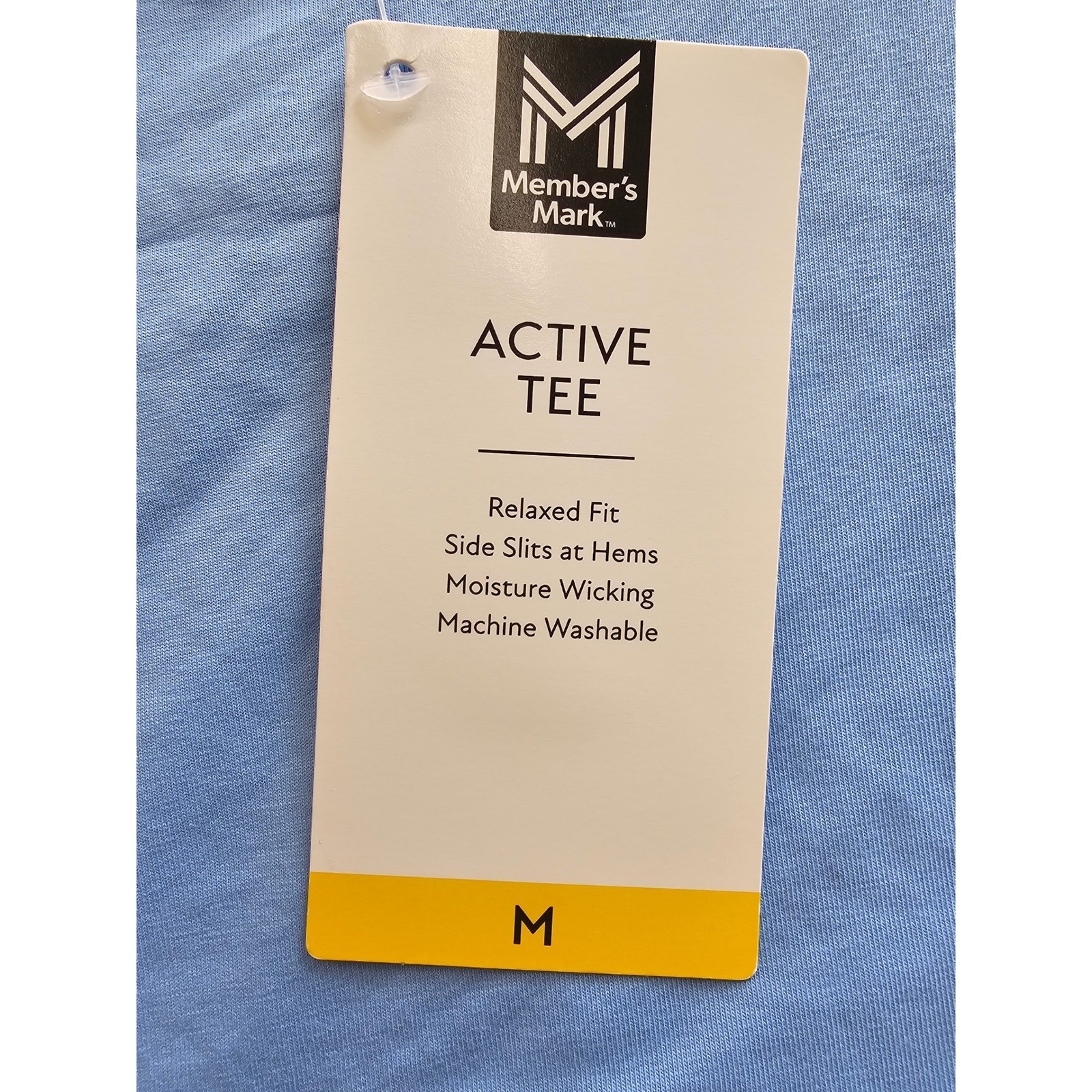 Members Mark Womens Active Tee Light Blue Short Sleeve Relaxed Fit Shirt Medium