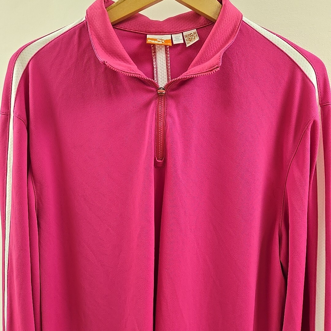 Puma 1/4 Zip Pullover Long Sleeve Womens Top Xxl Pink Sport Lifestyle