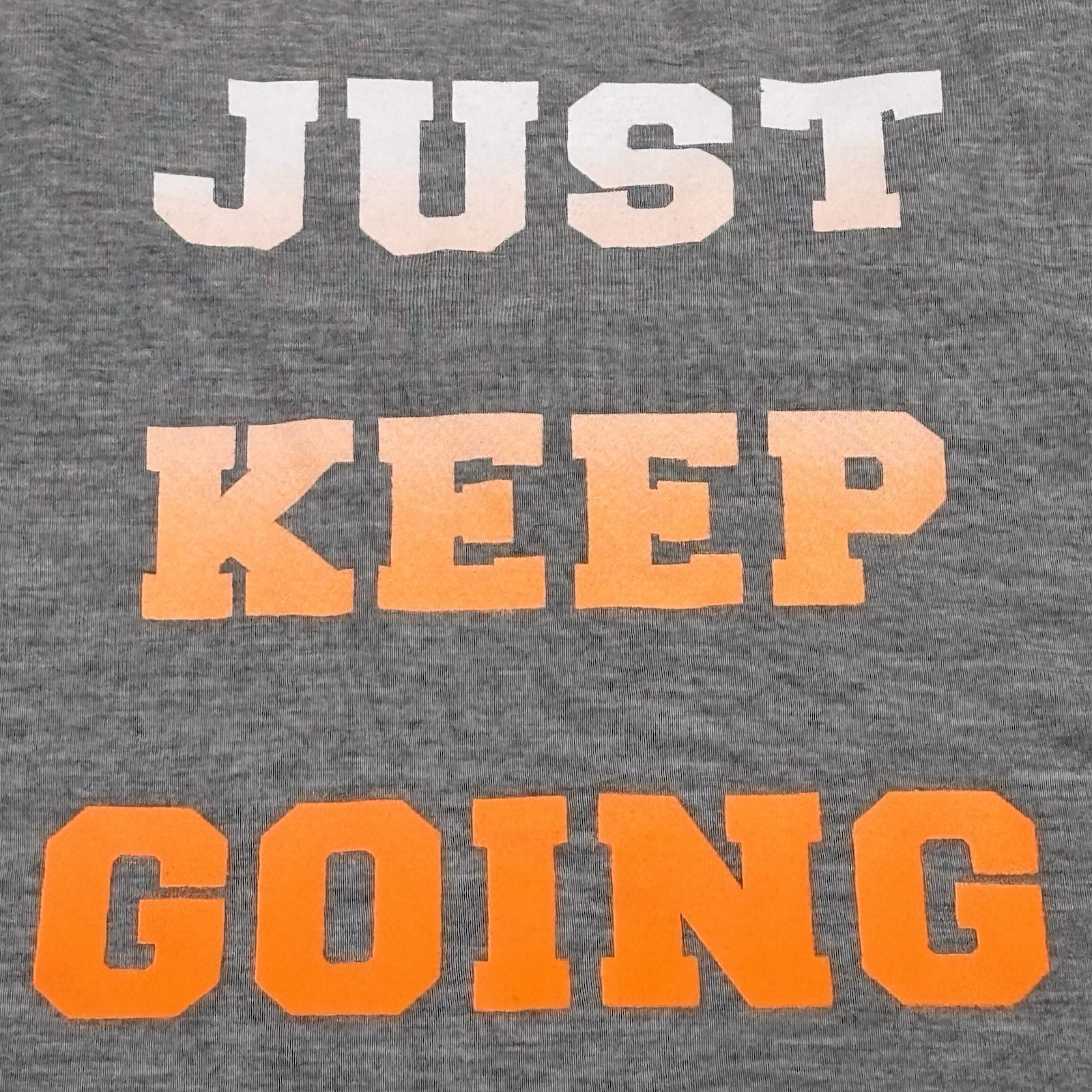 So Authentic American Heritage Athletic TankTop Women Large Gray Just Keep Going