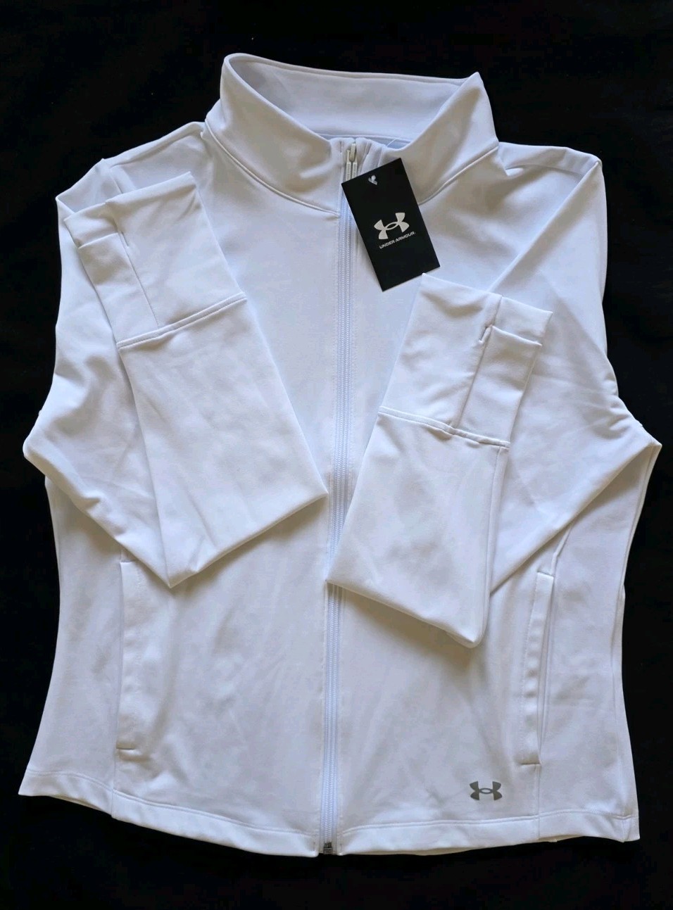 UNDER ARMOUR WOMEN UA MOTION FULL ZIP JACKET WHITE SZ L OR XL #1383687-NWT