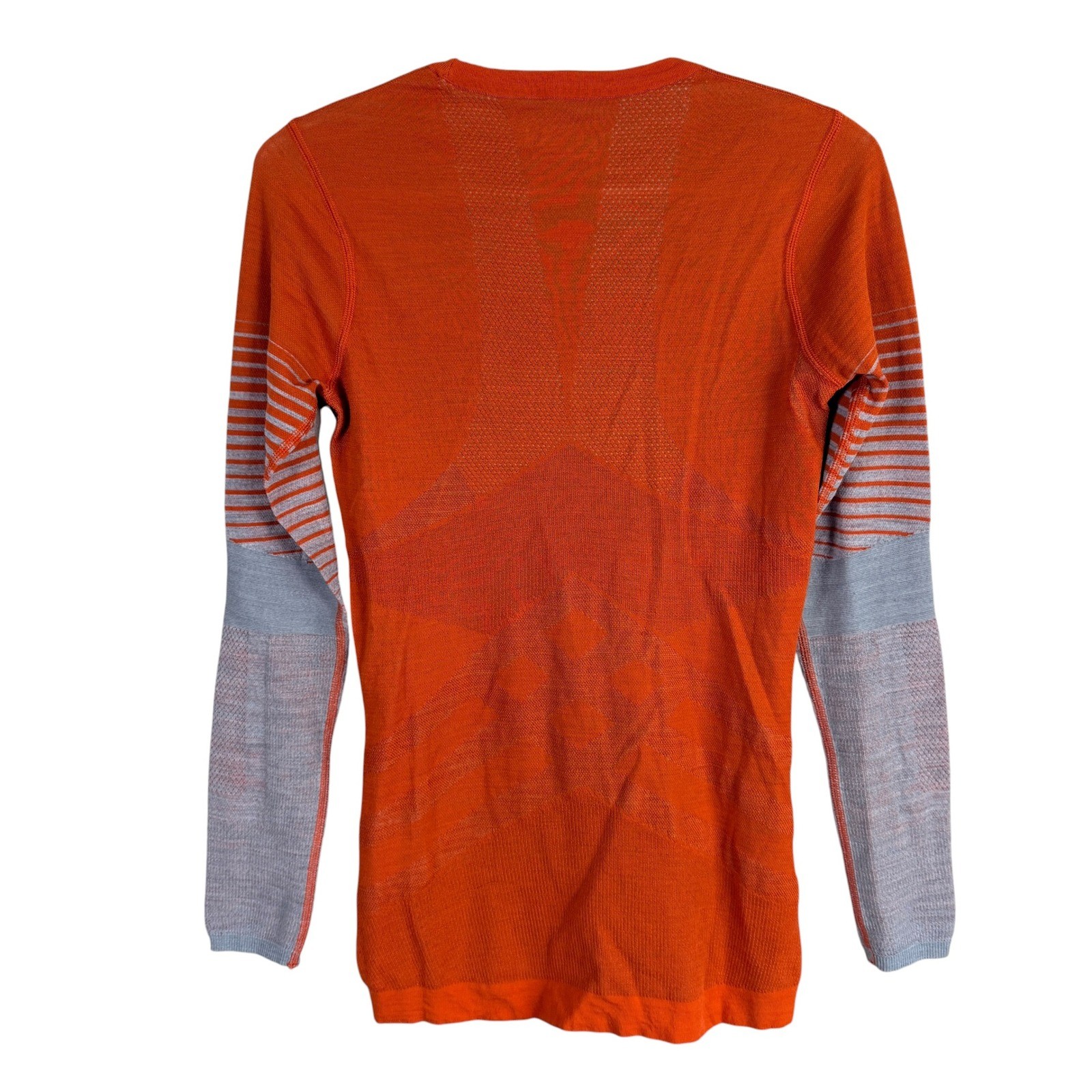 Smartwool Intraknit 200 Thermal Base Layer Top Womens S Orange Merino Wool L/S
