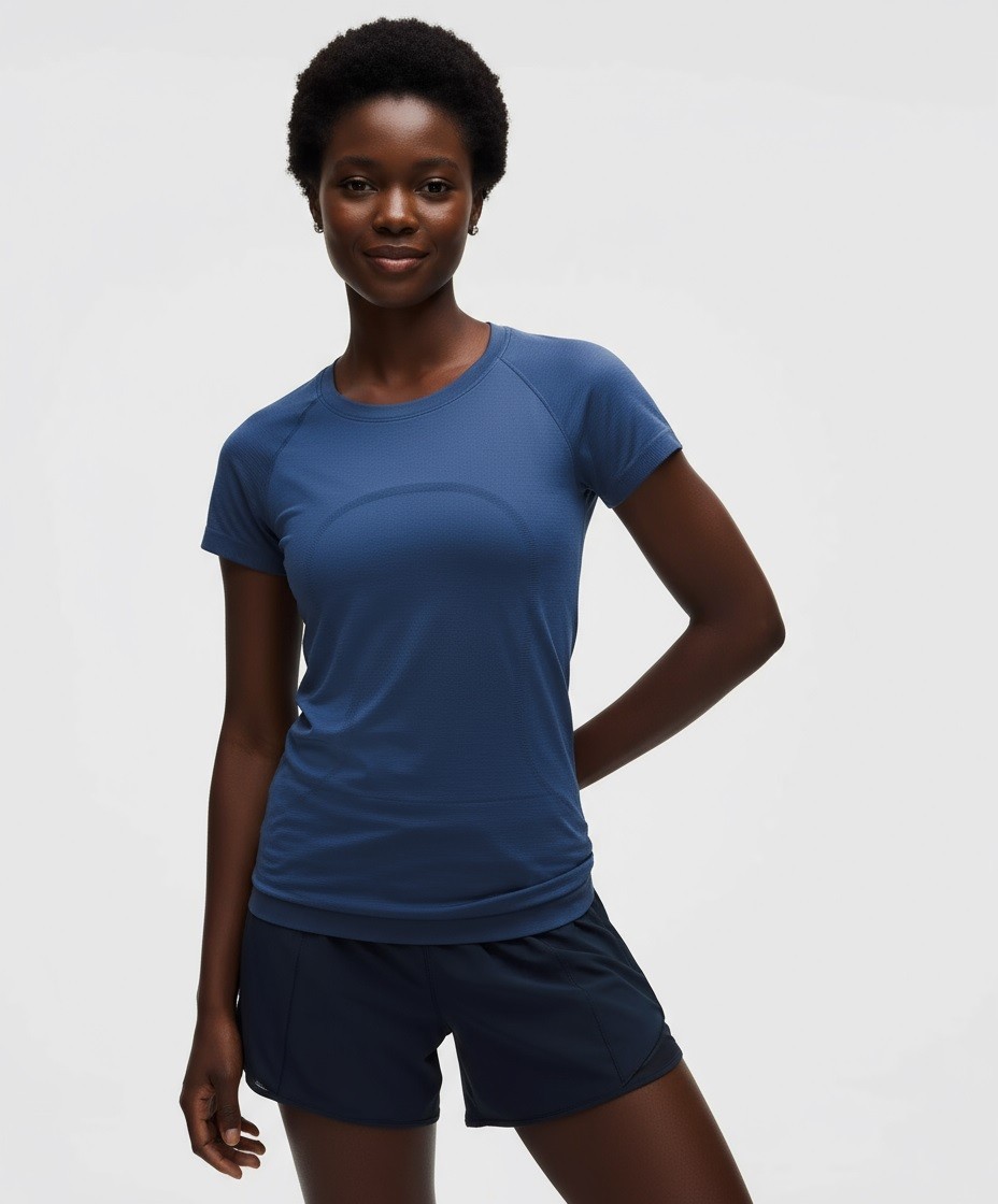 NWT LULULEMON Swiftly Tech Short Sleeve Hip Blue Twill Sz 2 4 6 12 14 $68 Retail