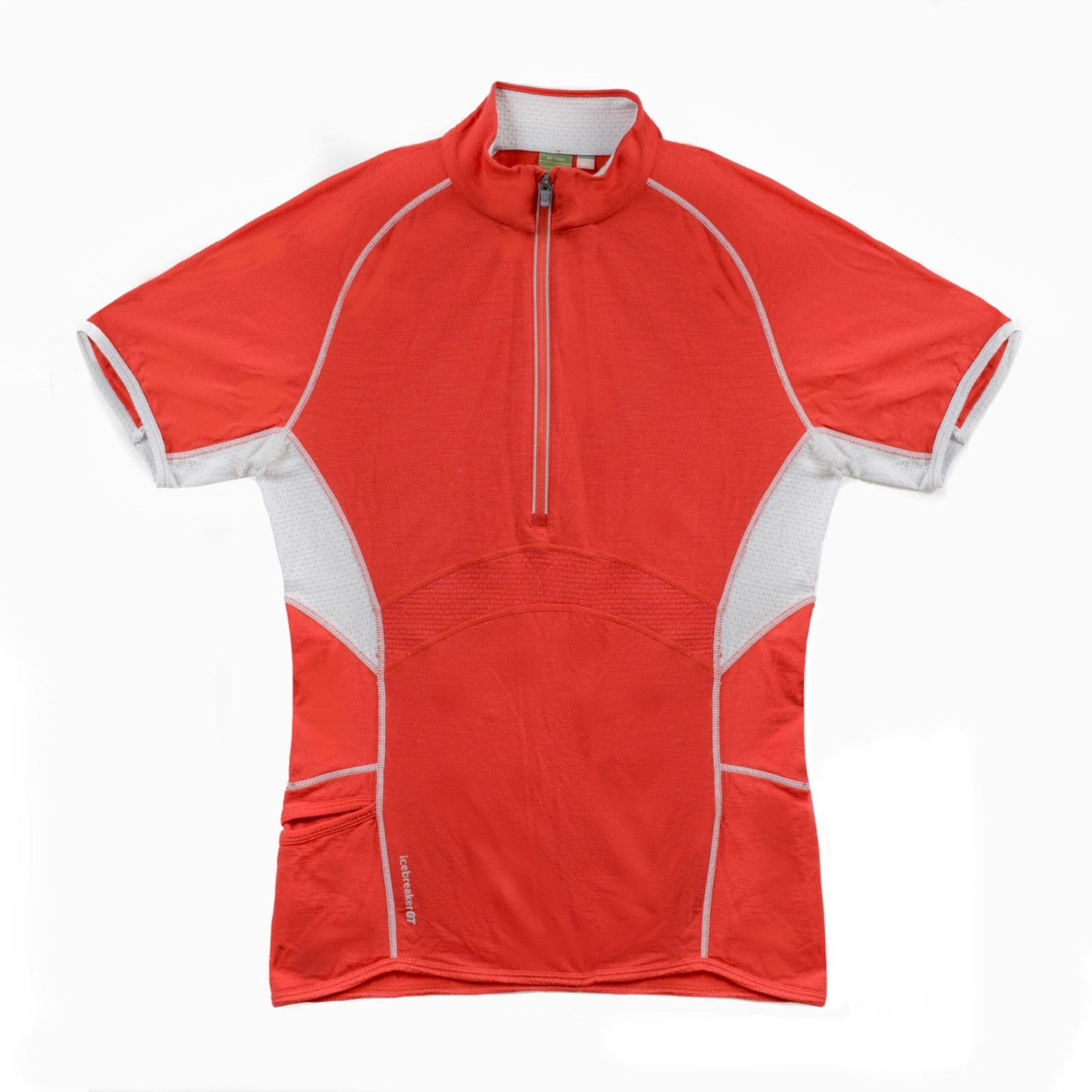 ICEBREAKER Women’s Red & Grey GT 150 Merino Wool Half Zip Top US M
