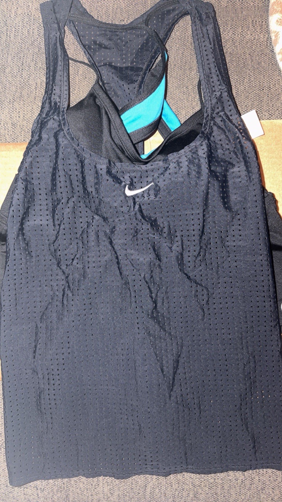 Nike Black Mesh Racerback bathing suit Breathable Size M