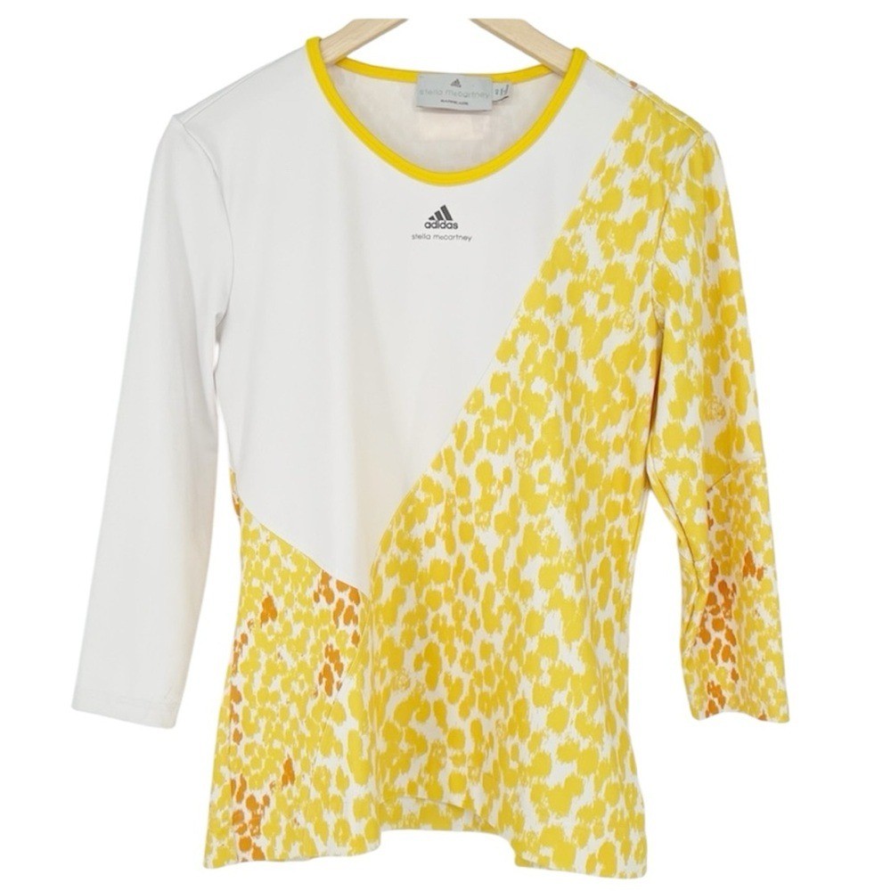 Adidas by Stella McCartney Barricade Yellow White LS Athletic Pullover Top 40