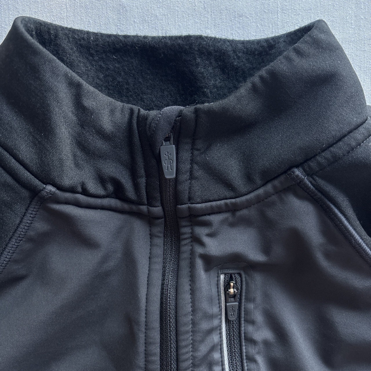 Smartwool Pullover Womens Small Black 1/4 Zip Mock Neck Pocket Athletic Running