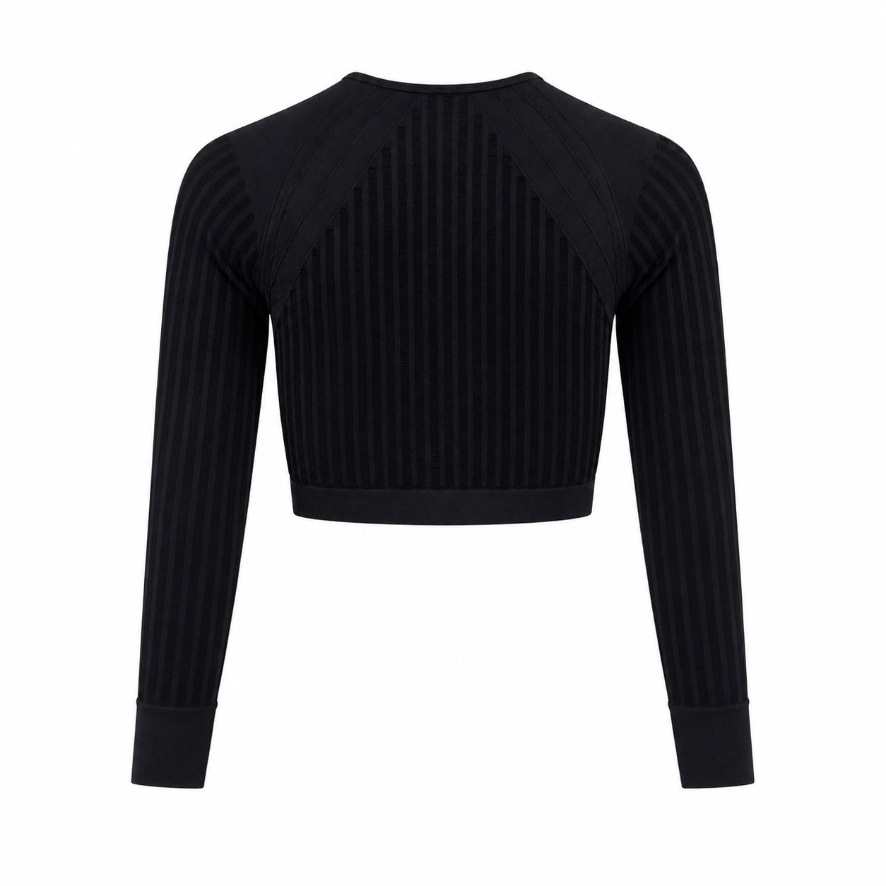 Seamless Black Mesh Crop Top