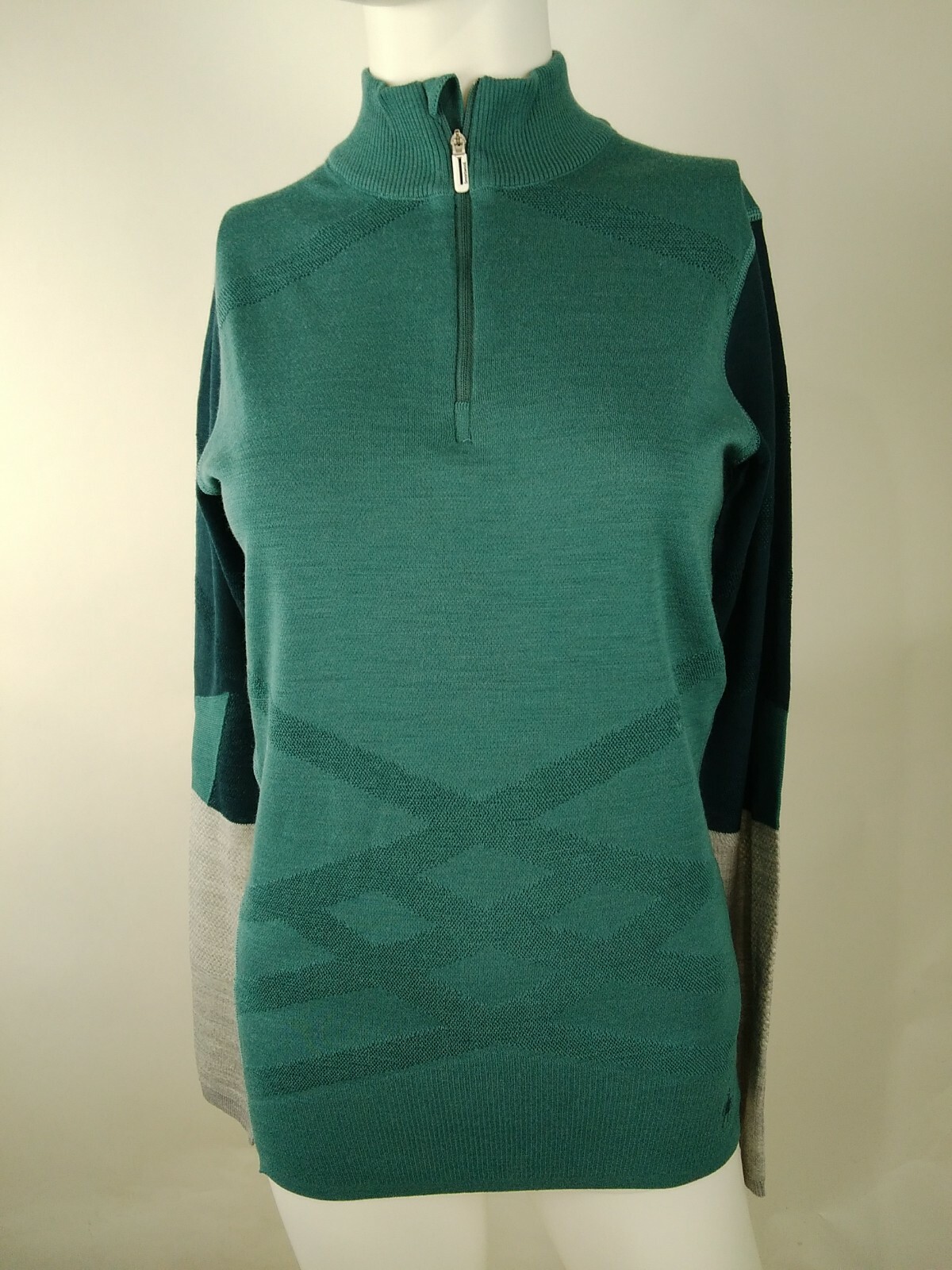 SmartWool Women Intraknit Merino 200 Long Sleeve Zip Top Blue Medium 16456-G42