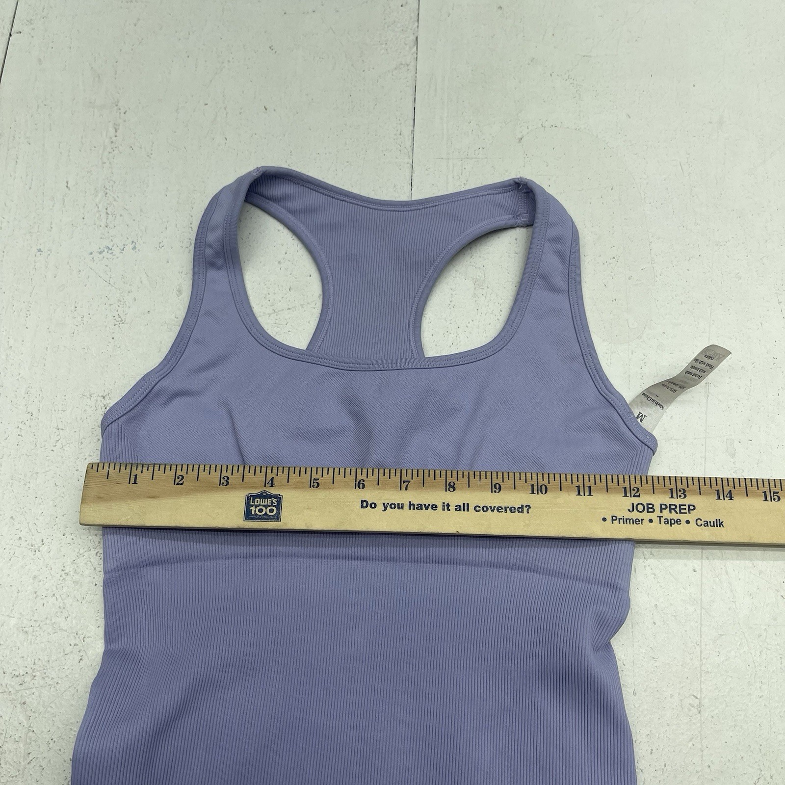 Light Purple Seamless Stretch Racerback Athletic Shorts Bodysuit Tank Women’s M