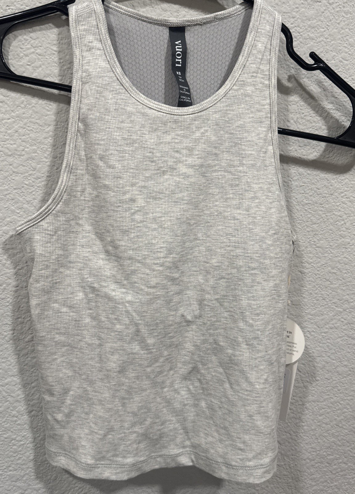 Vuori Pose Plyo Tank White Heather Grey