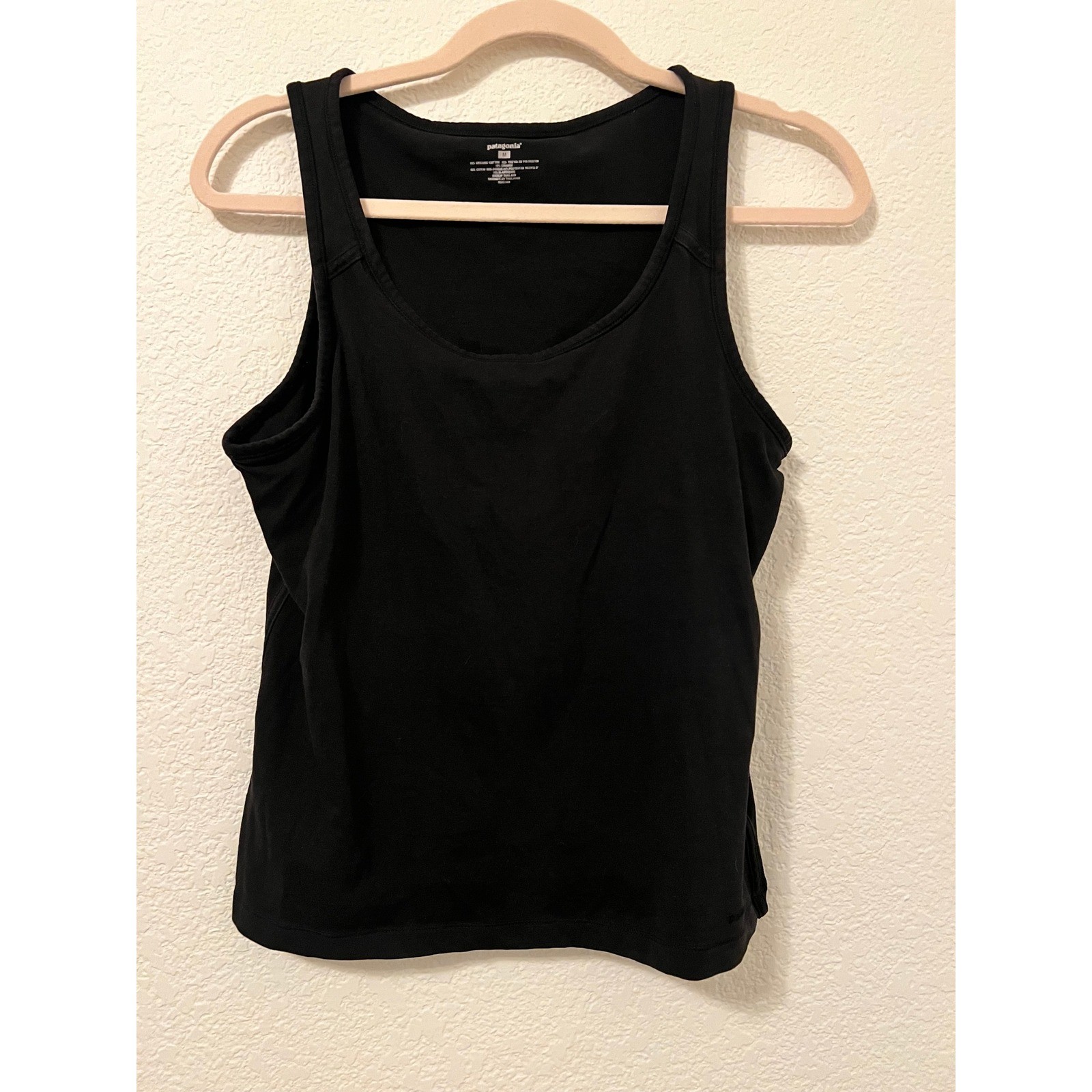Patagonia Womens Shelf Bra Tank Top Black Organic Cotton Blend Activewear Medium