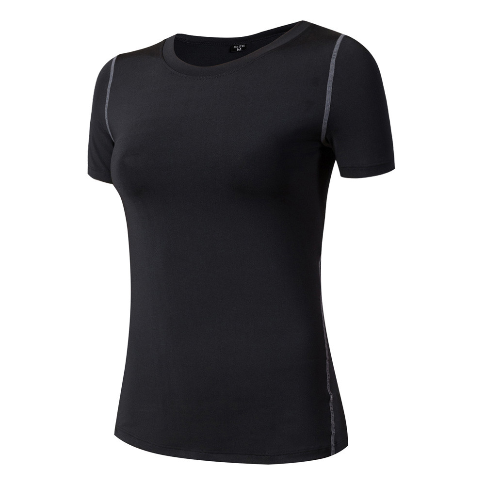 Women Quick Dry Short Sleeve T-Shirt Yoga Fitness Training Athletic Sportswear