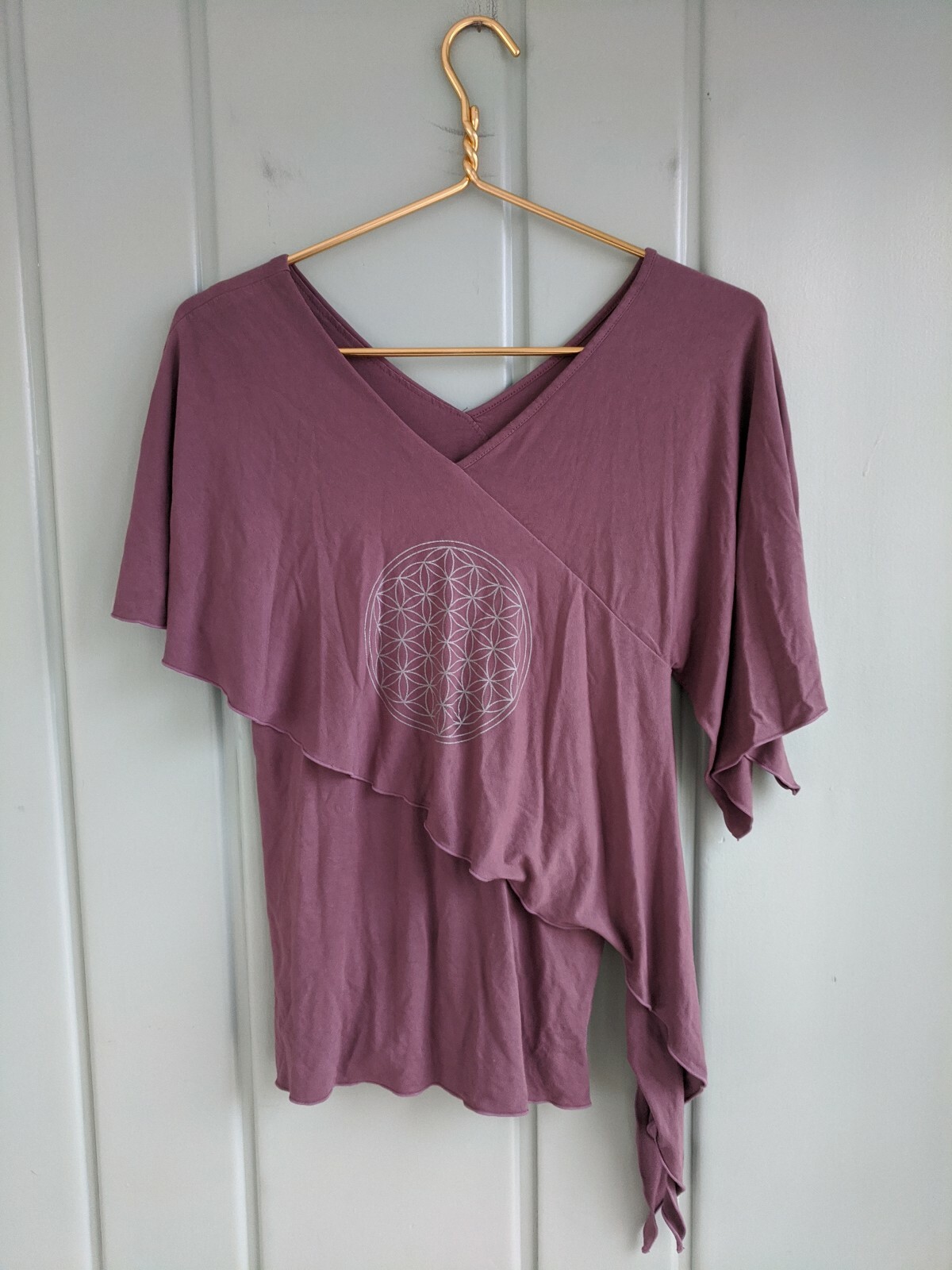 Jiva Active Womens XL Shirt Top Layered Tiered Athletic Wear Purple Athleisure