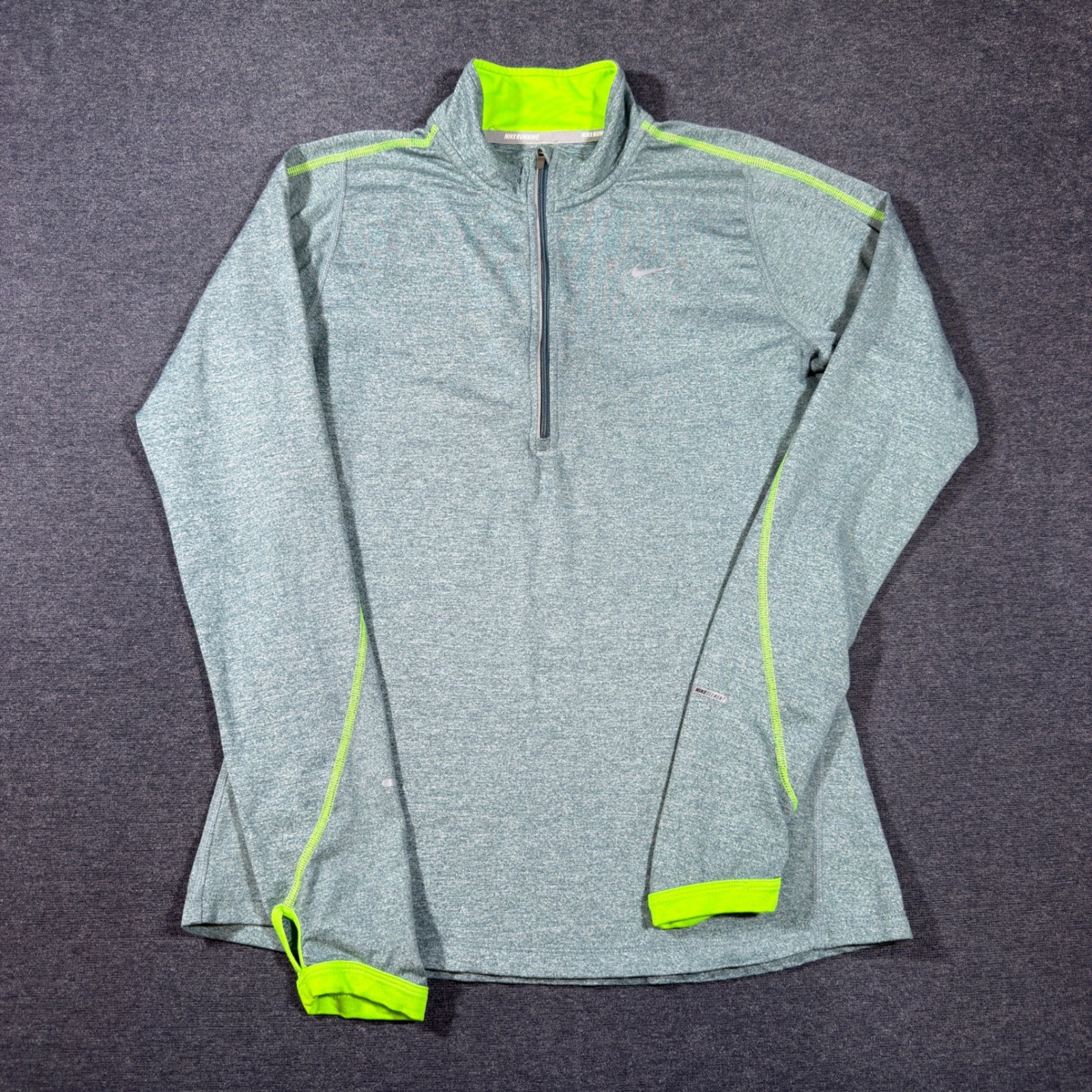 Nike Element Running Top Women S Green Dri-FIT 1/2 Zip Pullover Performance Run