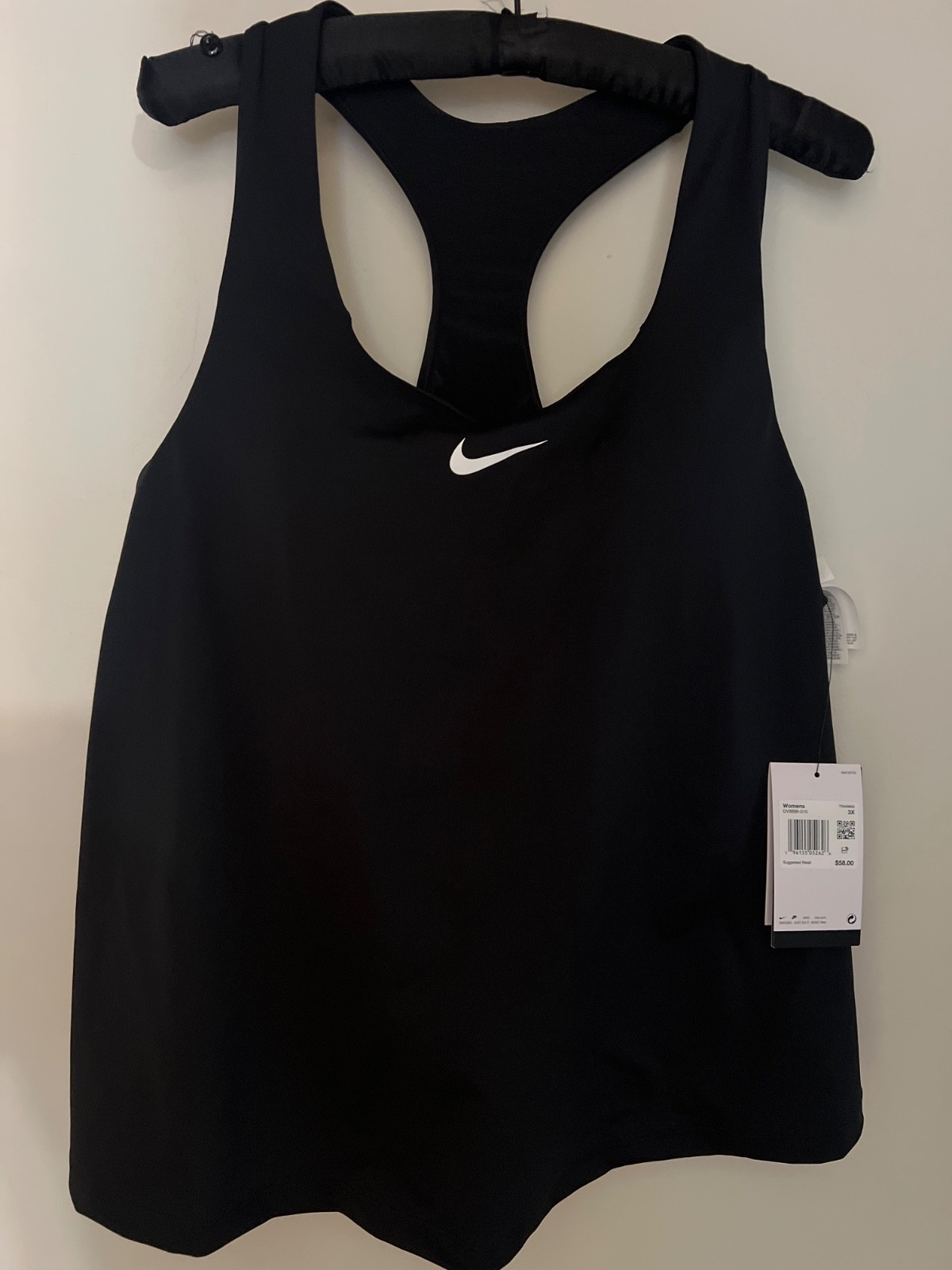 NET Nike Plus Size Active Medium-Support Padded Sports Bra Tank Top – Black, 3x