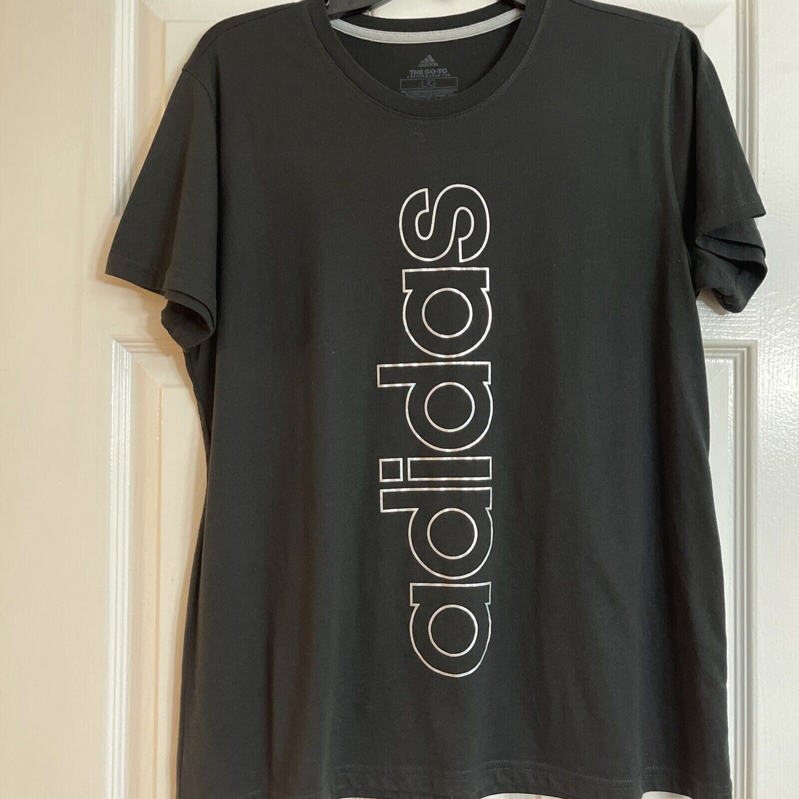 Adidas Women’s Large The Go-To Performance Tee Black Graphic