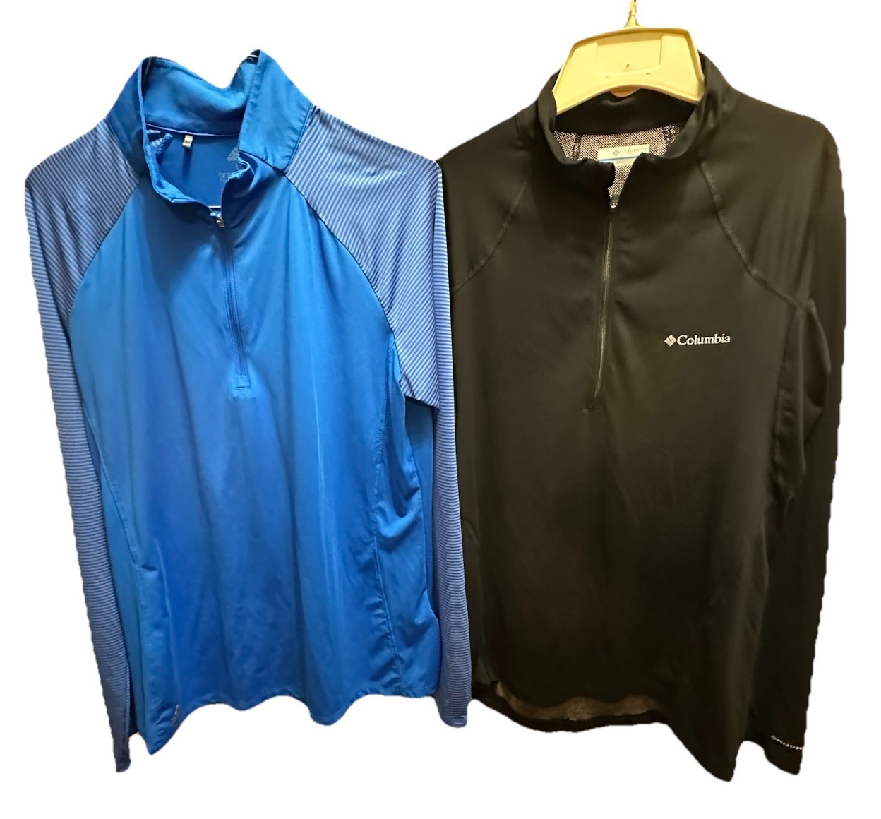 Lot of 2 Women’s Performance 1/4 Zips: Adidas Primegreen & Columbia Omni-Heat